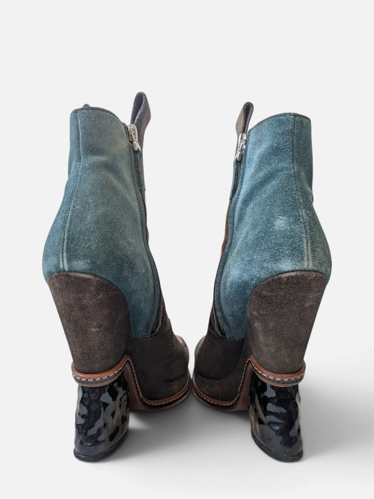 Fendi suede sculptural wedge boots (FW 2015)