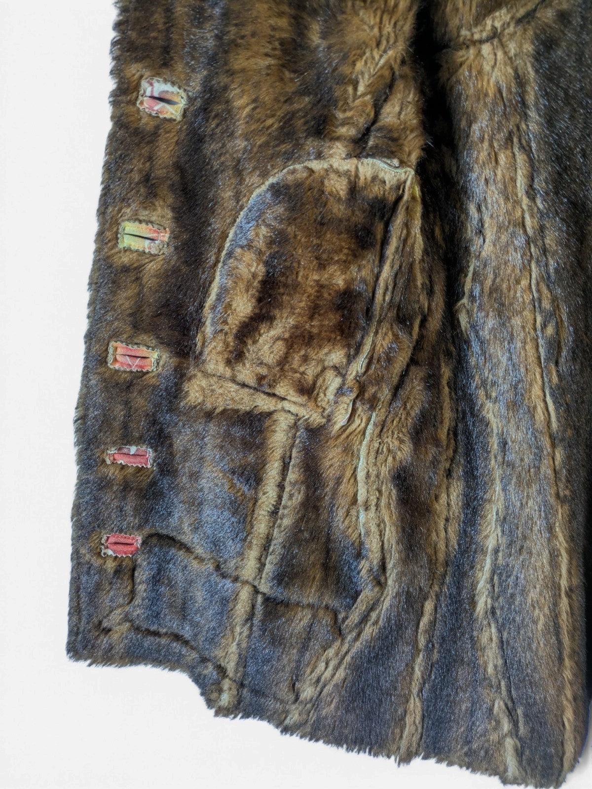 Custo Barcelona printed shearling coat (2000s)