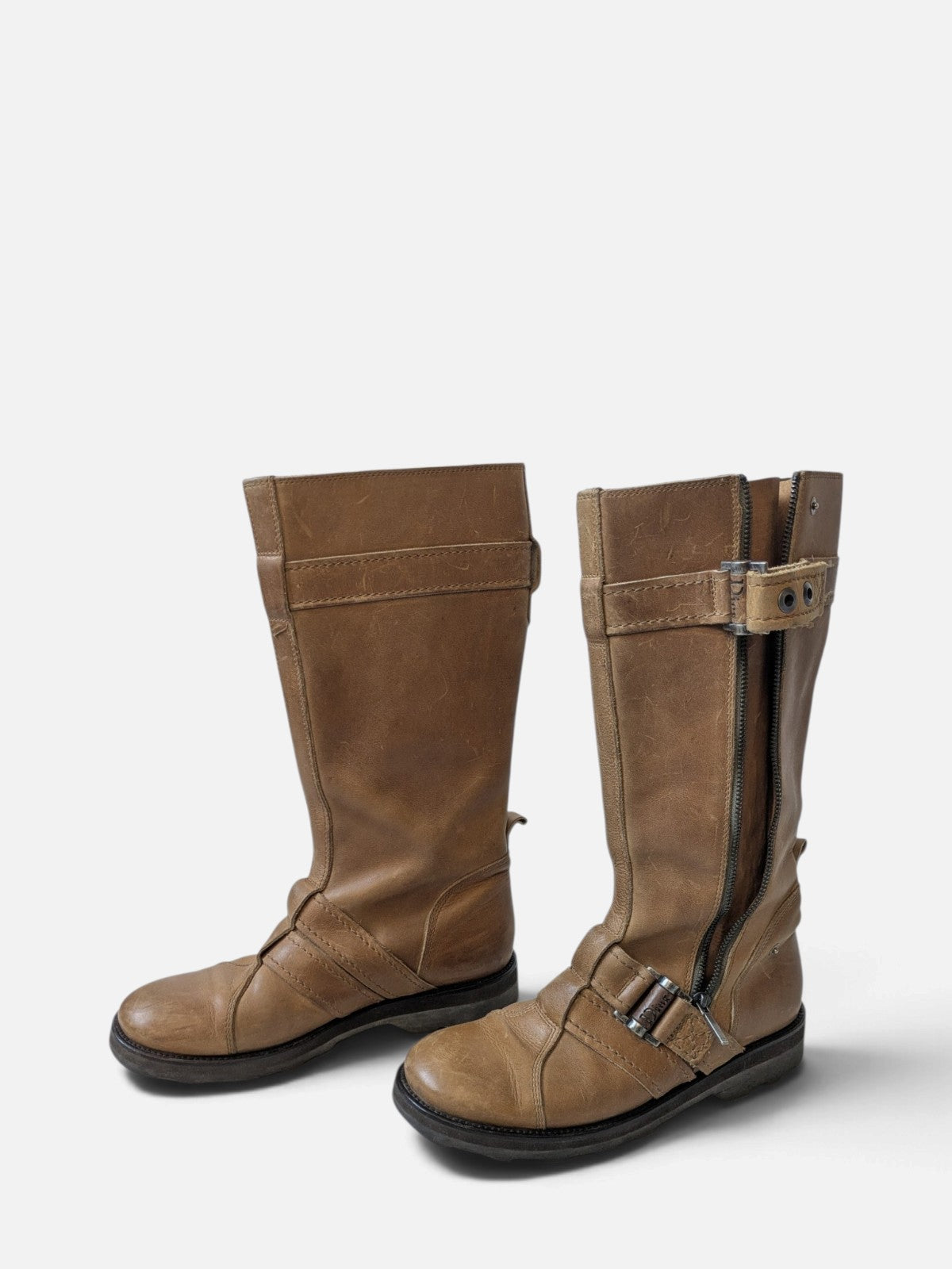 Christian Dior buckle biker boots (2000s/ John Galliano era)