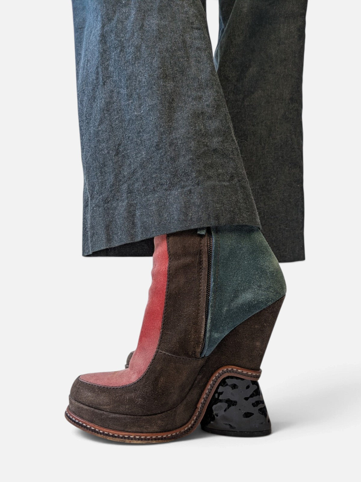 Fendi suede sculptural wedge boots (FW 2015)