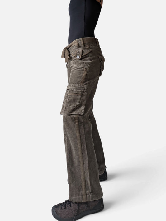 Low waist corduroy cargo trousers (2000s)