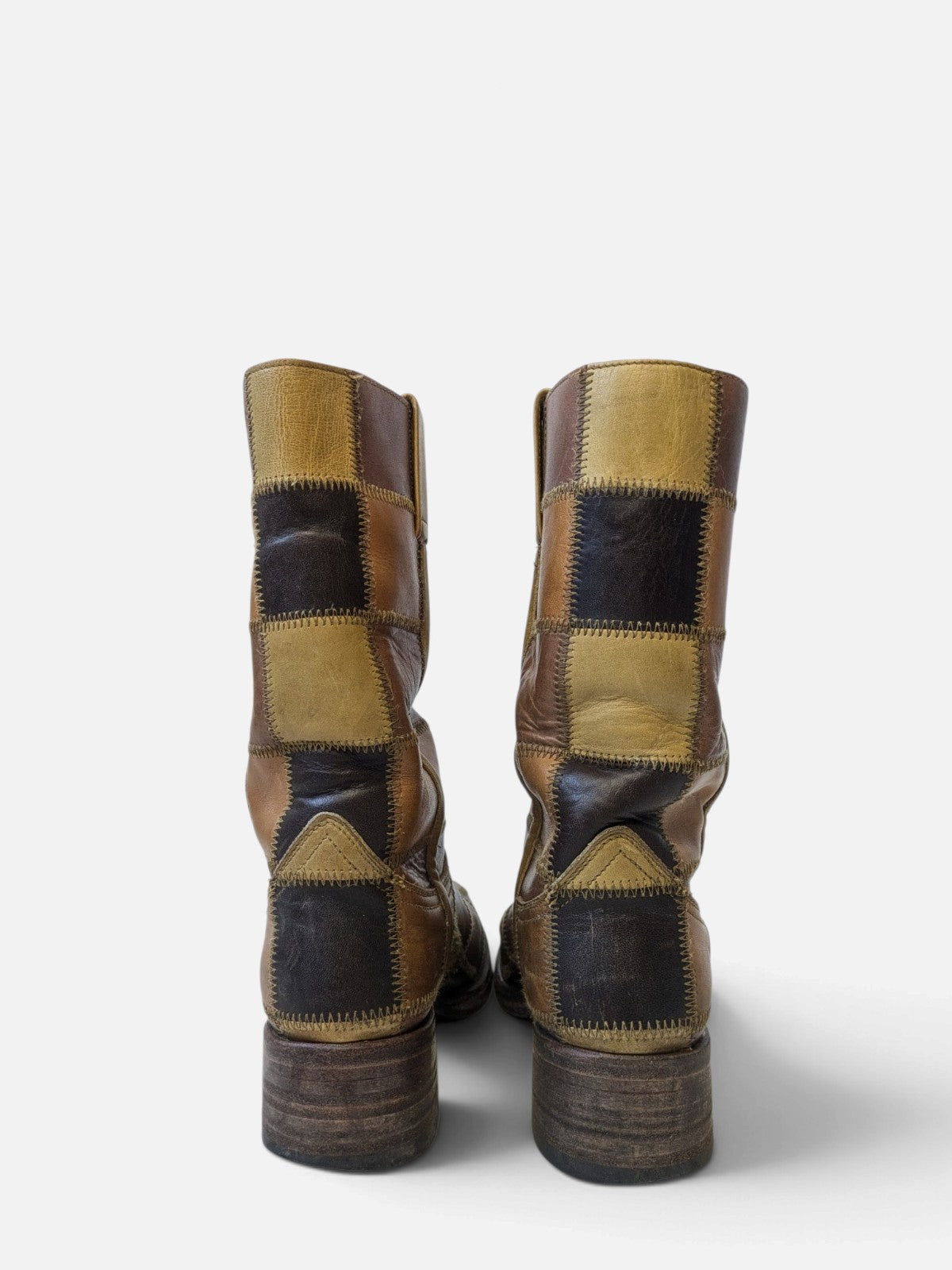 Checkered patchwork boots by Sendra for Dr. Adams (90s)