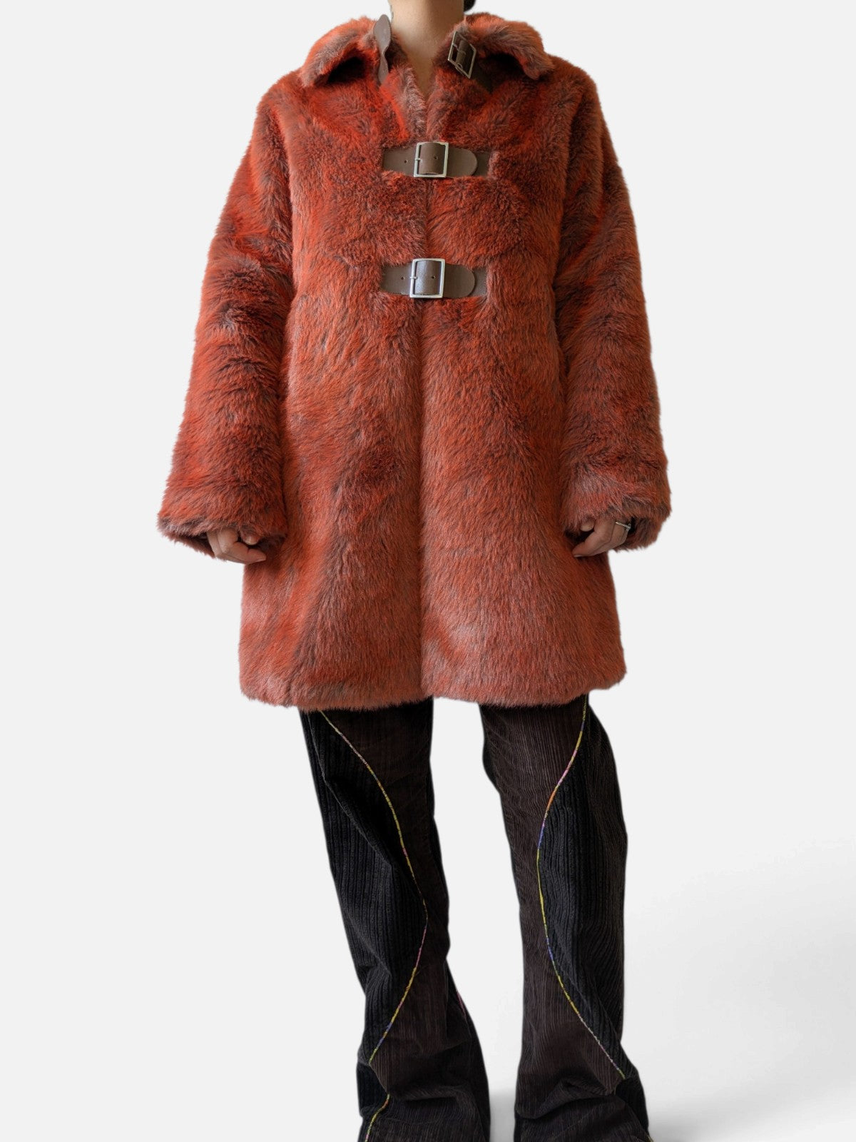 Fiorucci faux fur buckle coat (2000s)