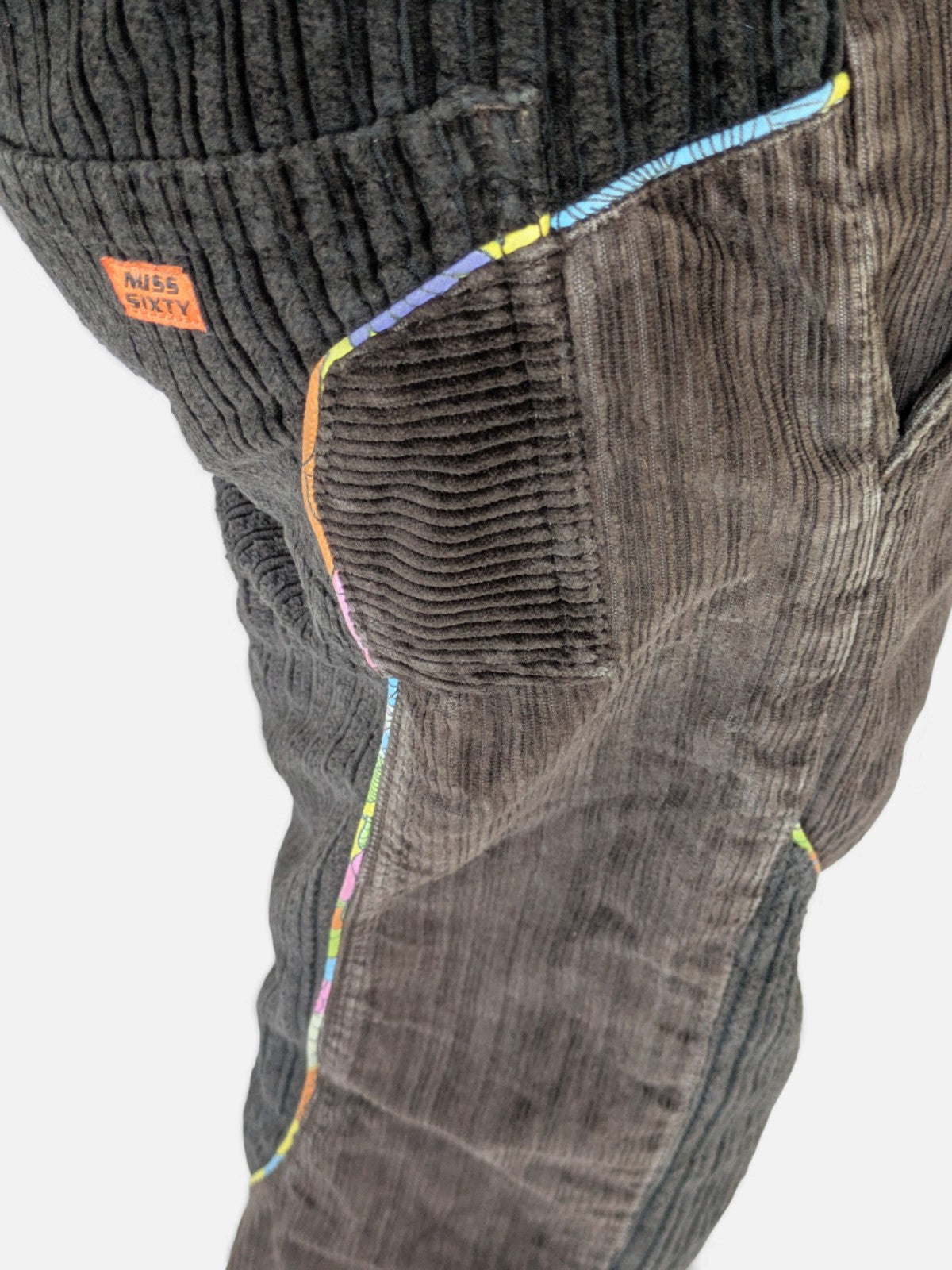 Miss Sixty two-tone corduroy trousers (2000s)