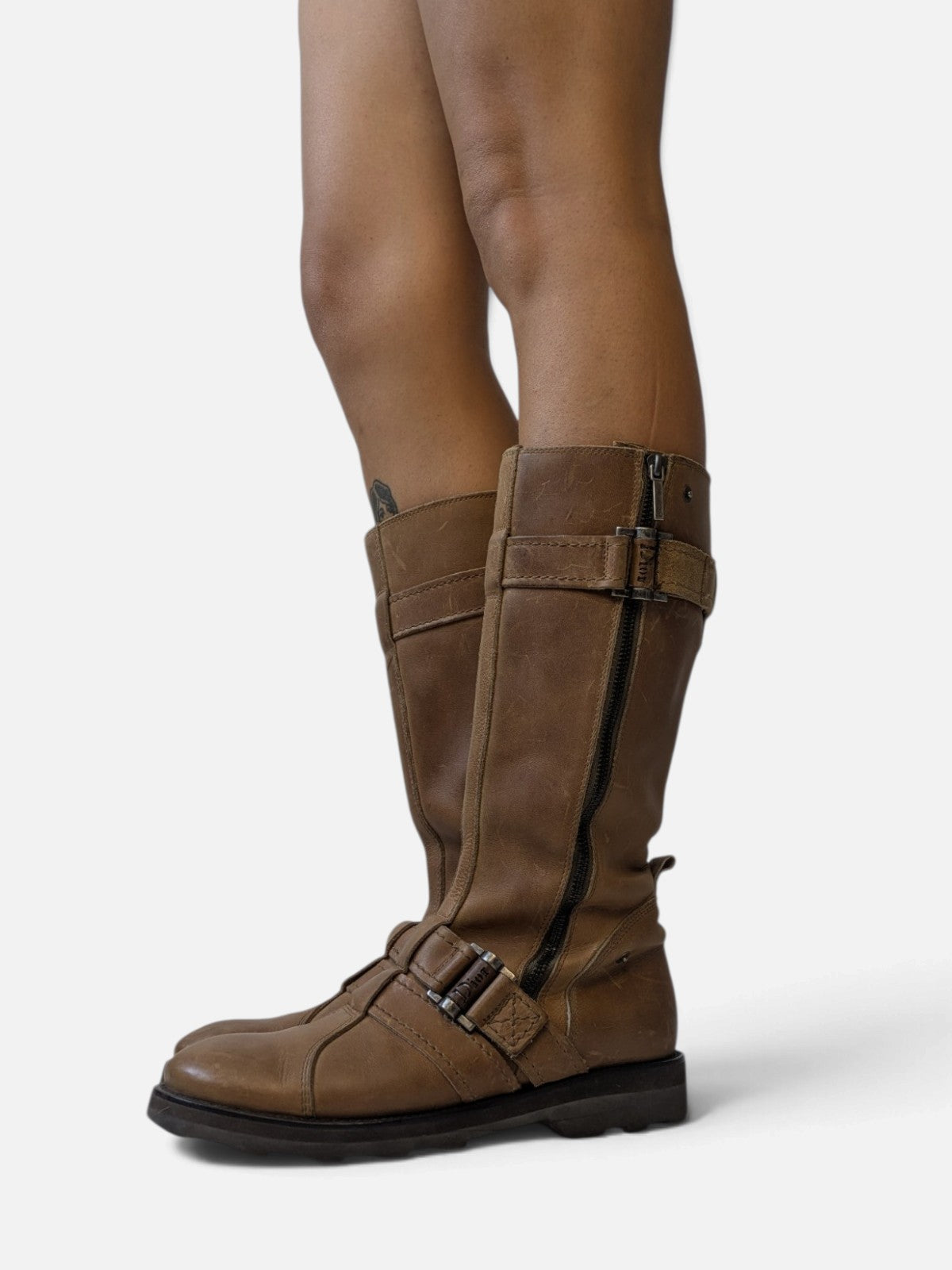 Christian Dior buckle biker boots (2000s/ John Galliano era)