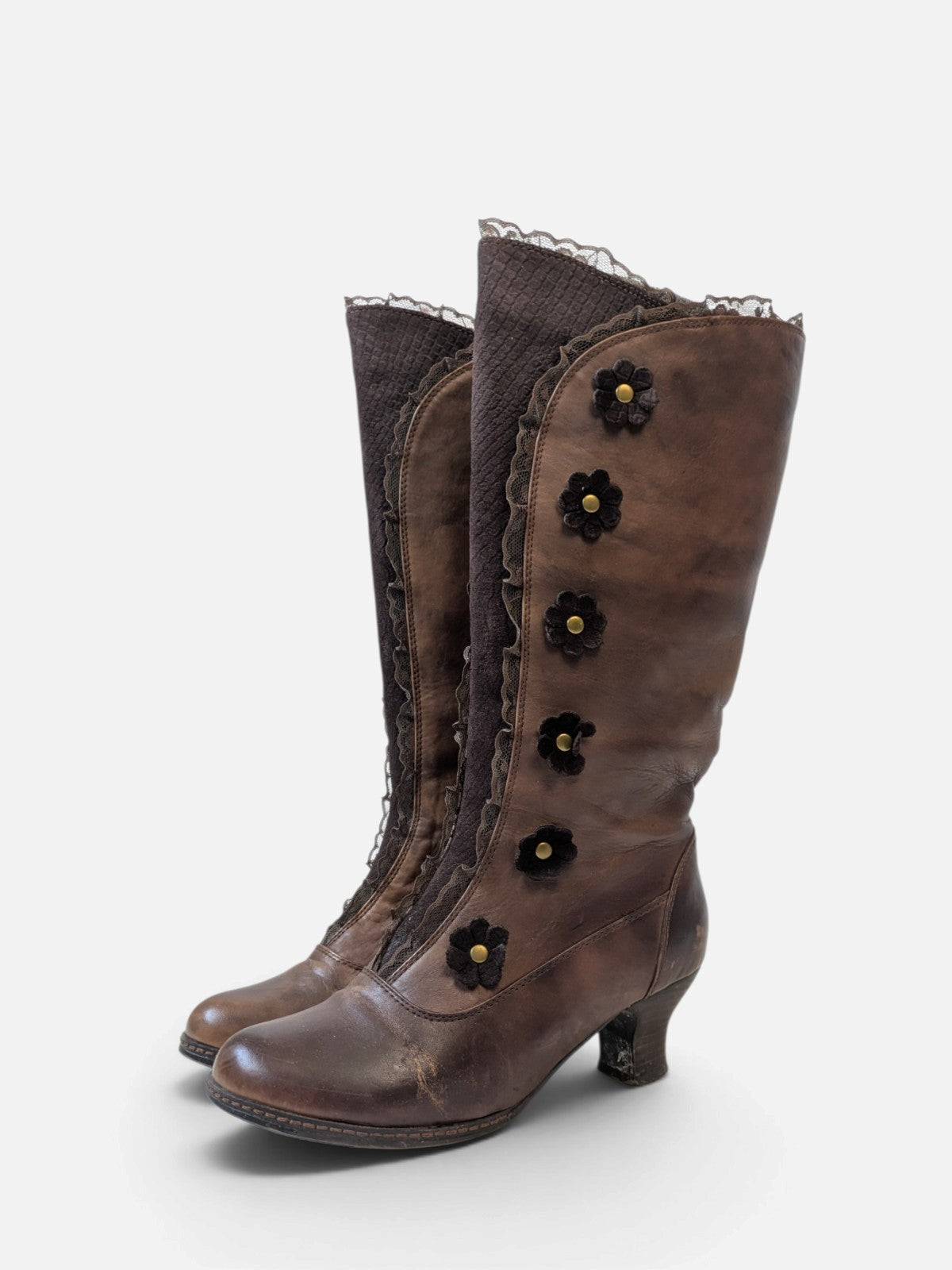 Victorian floral button high boots (2000s)