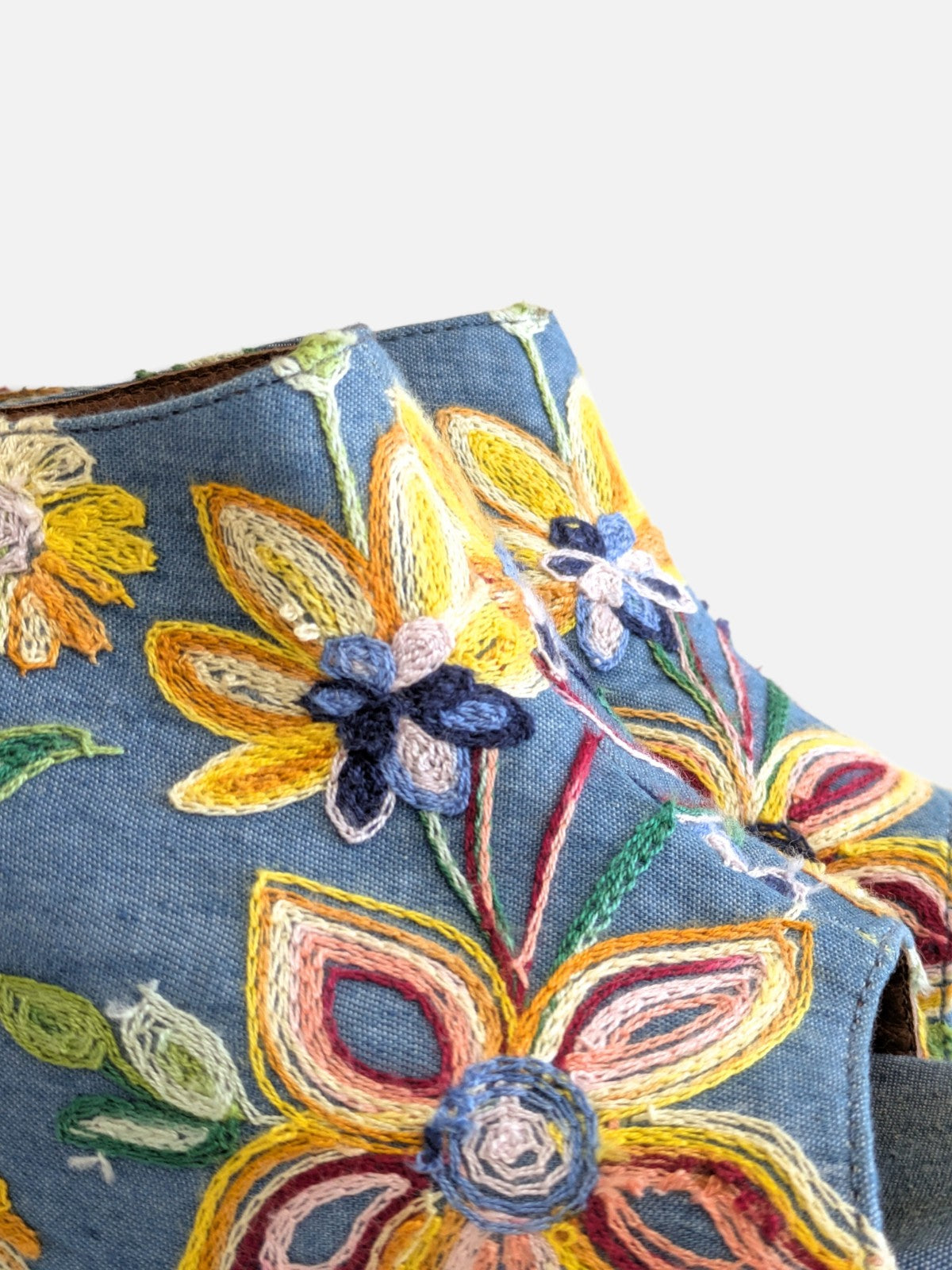 Jeffrey Campbell embroidered wedge clogs (90s)