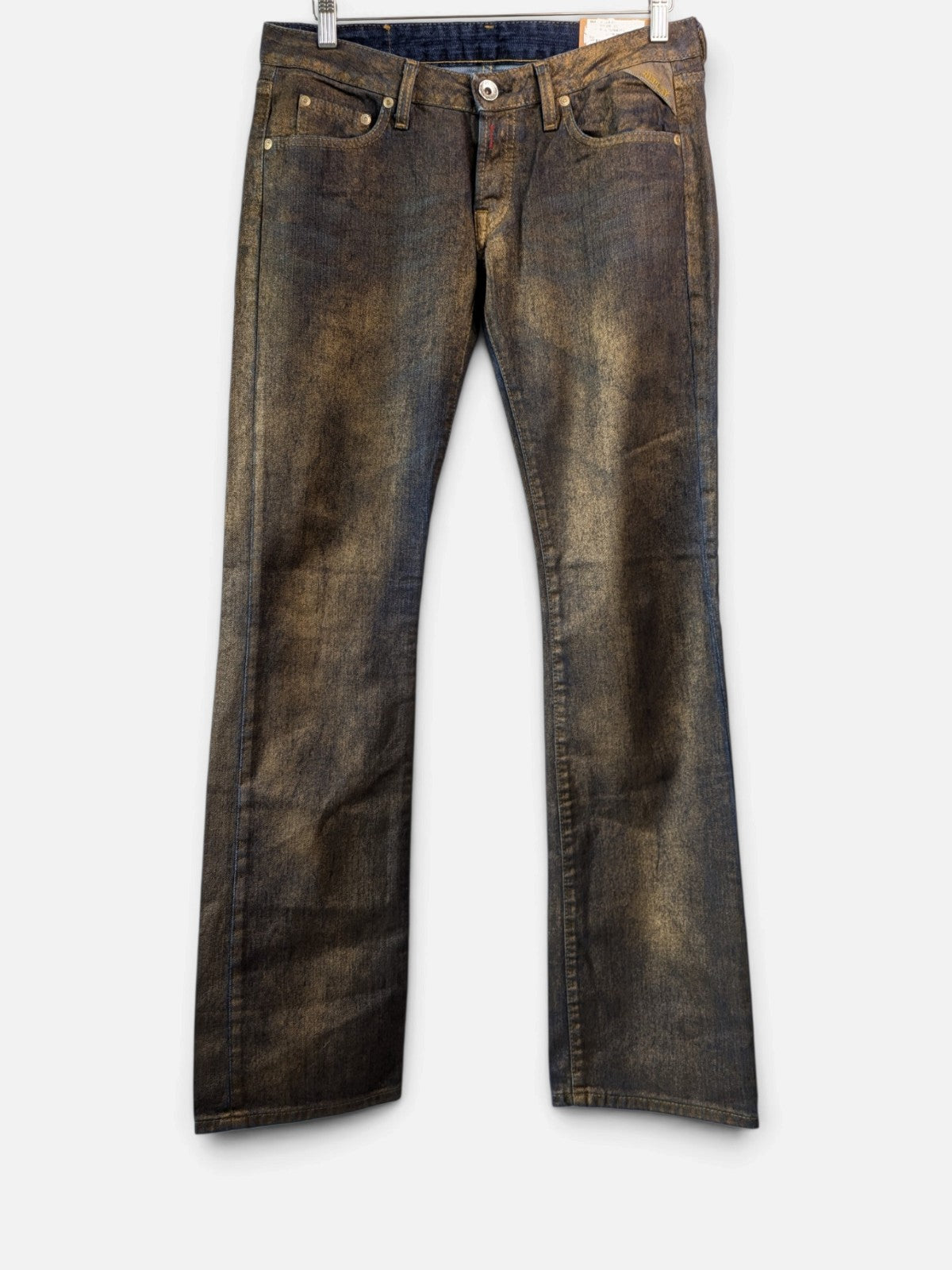 Replay coated gold denim bootcut jeans (2000s deadstock, new with tag)