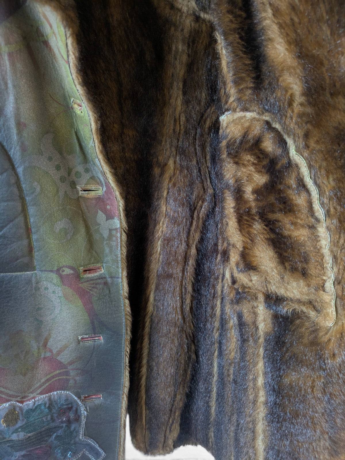 Custo Barcelona printed shearling coat (2000s)