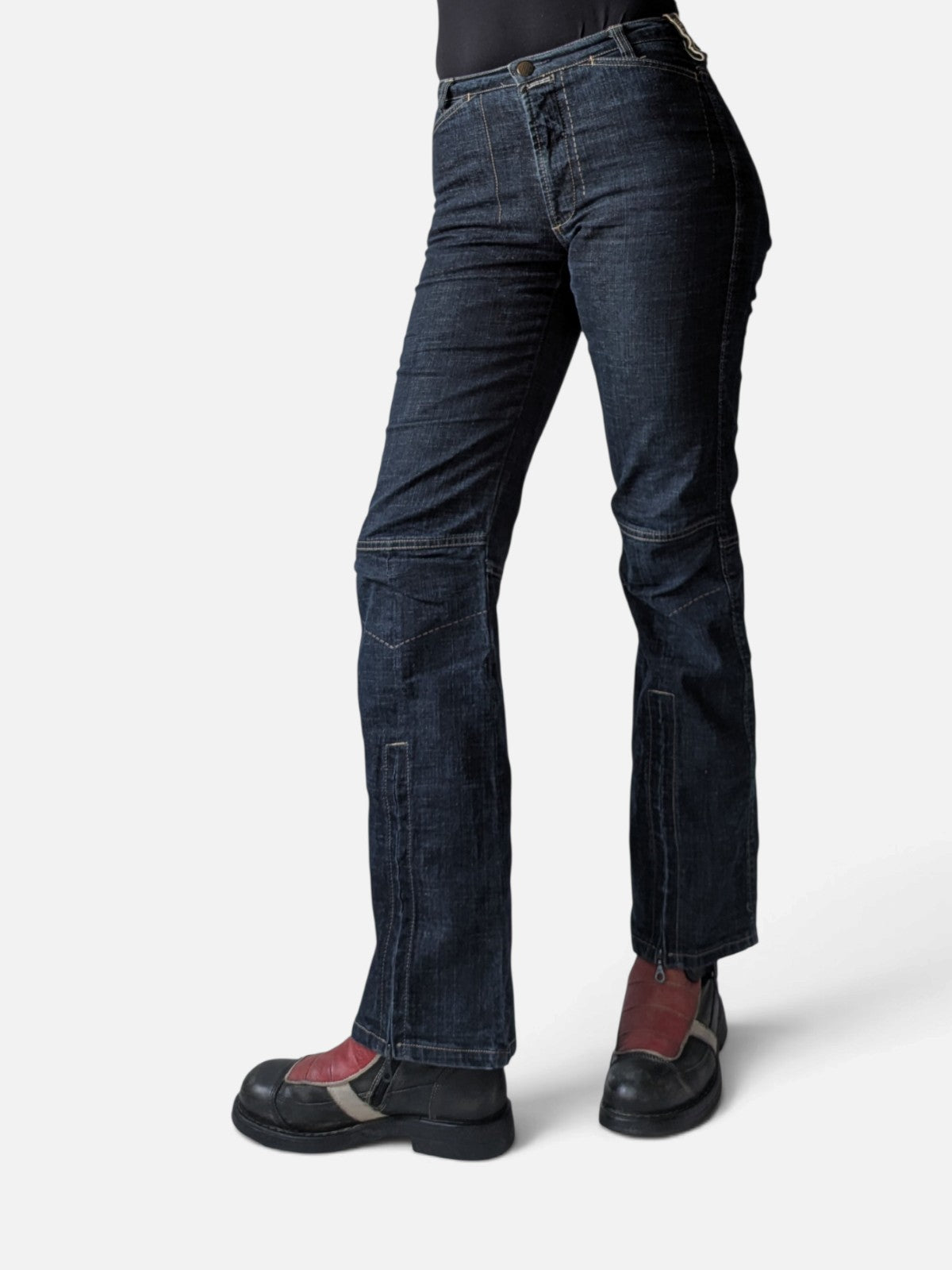 Marithé+François Girbaud zip-detail bootcut jeans (2000s)