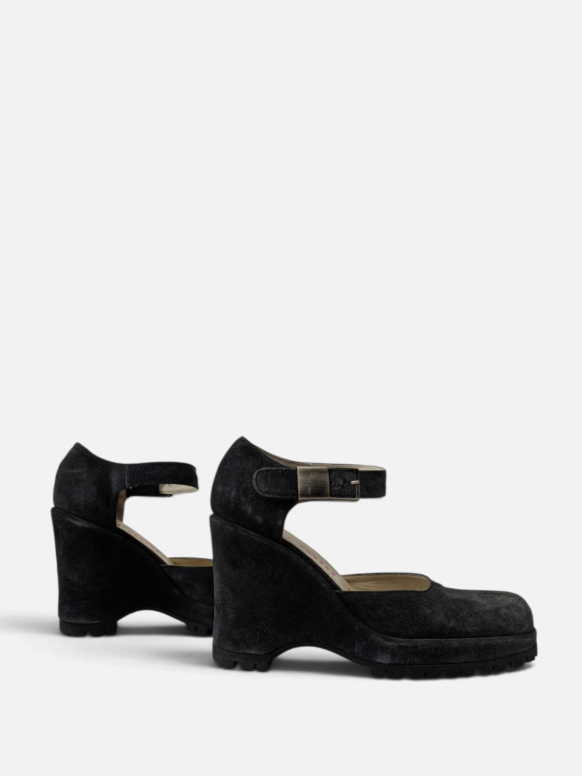 Miu Miu suede lug sole wedge Mary Janes (2000s)
