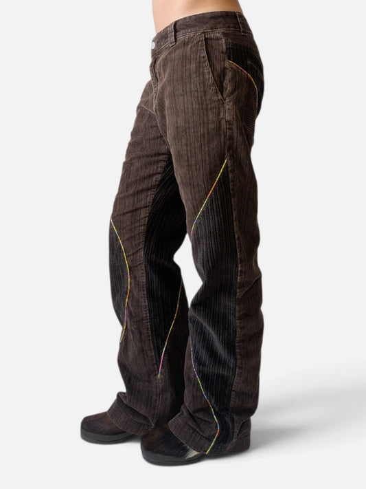 Miss Sixty two-tone corduroy trousers (2000s)