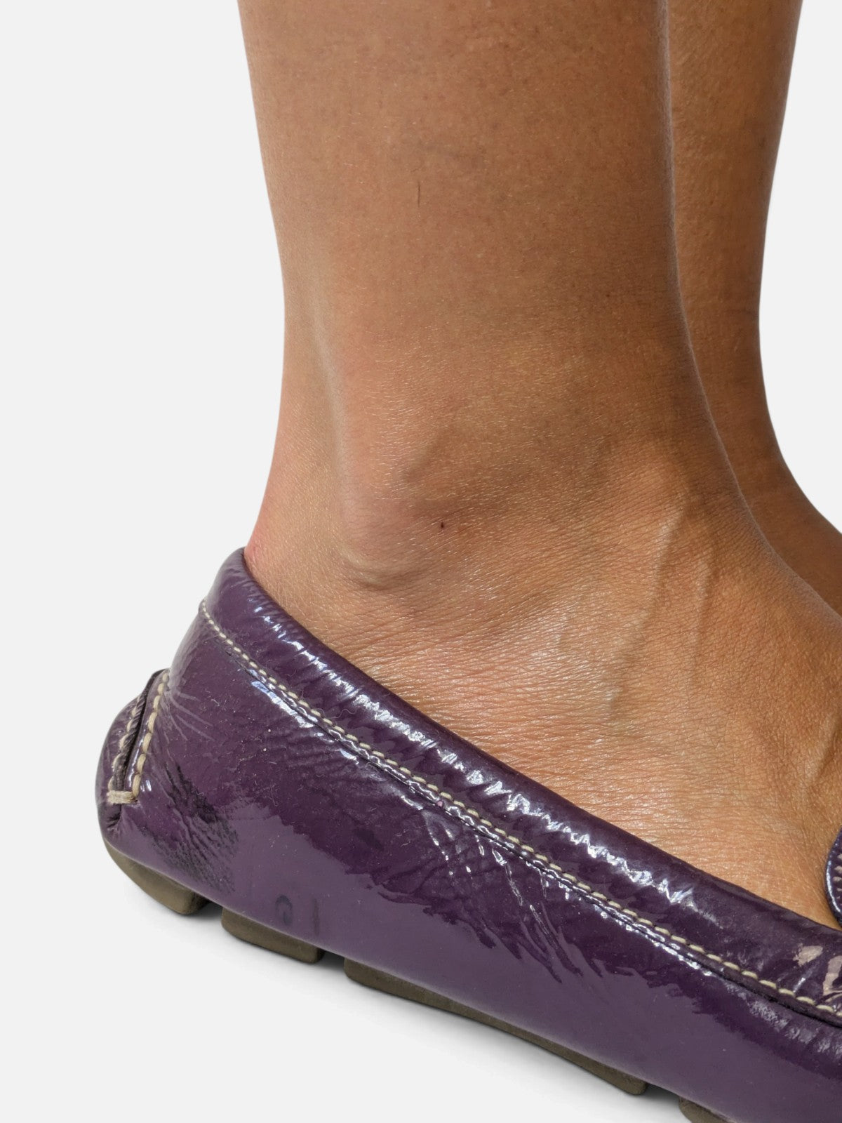 Prada purple patent leather loafers (2000s)