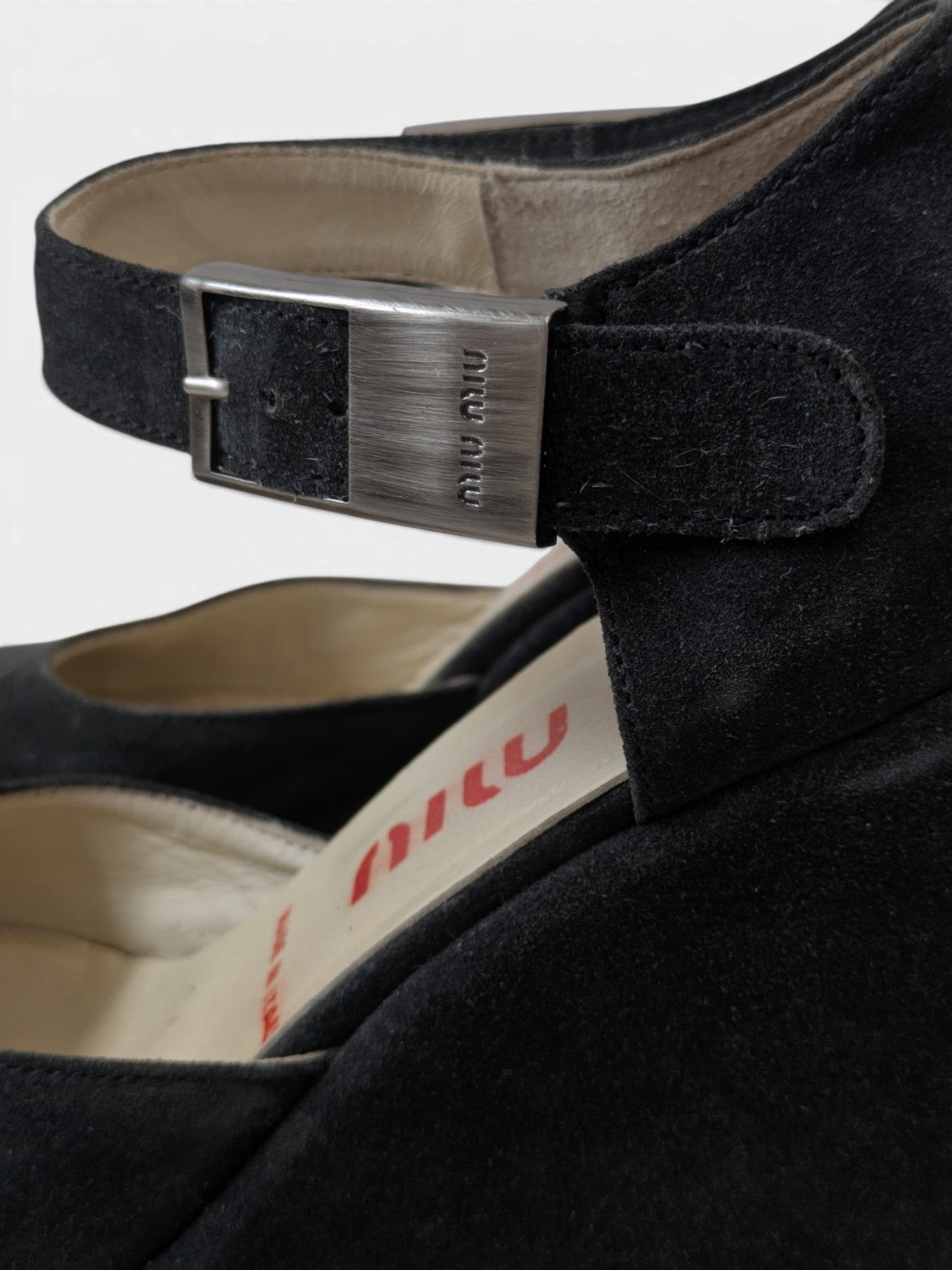Miu Miu suede lug sole wedge Mary Janes (2000s)