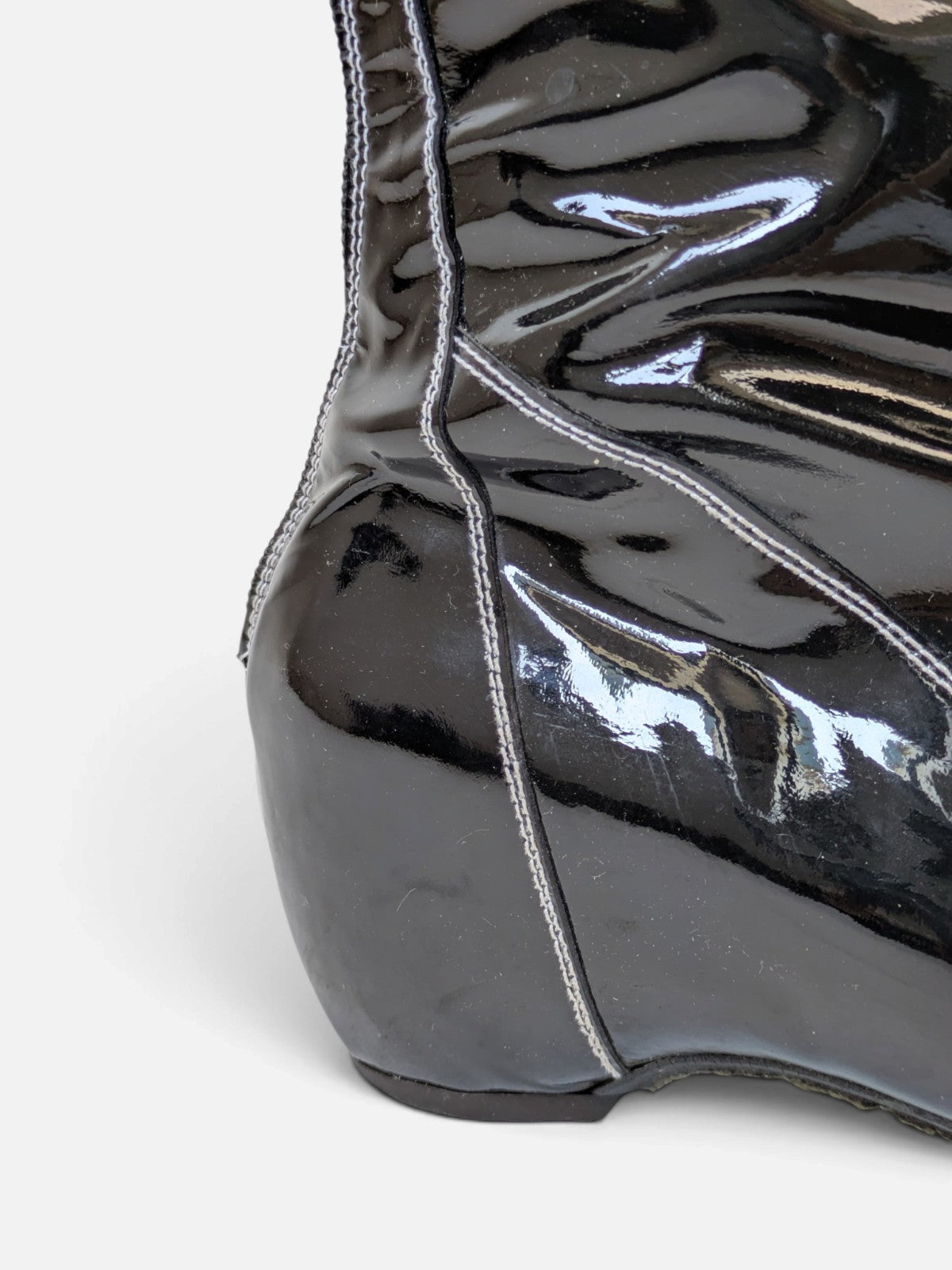 Patent leather grommet lace-up boots (2000s)