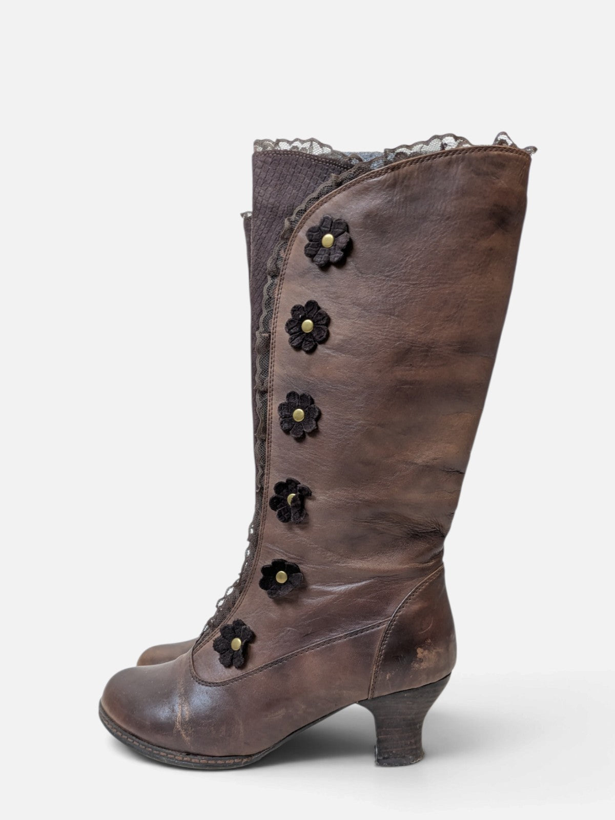 Victorian floral button high boots (2000s)