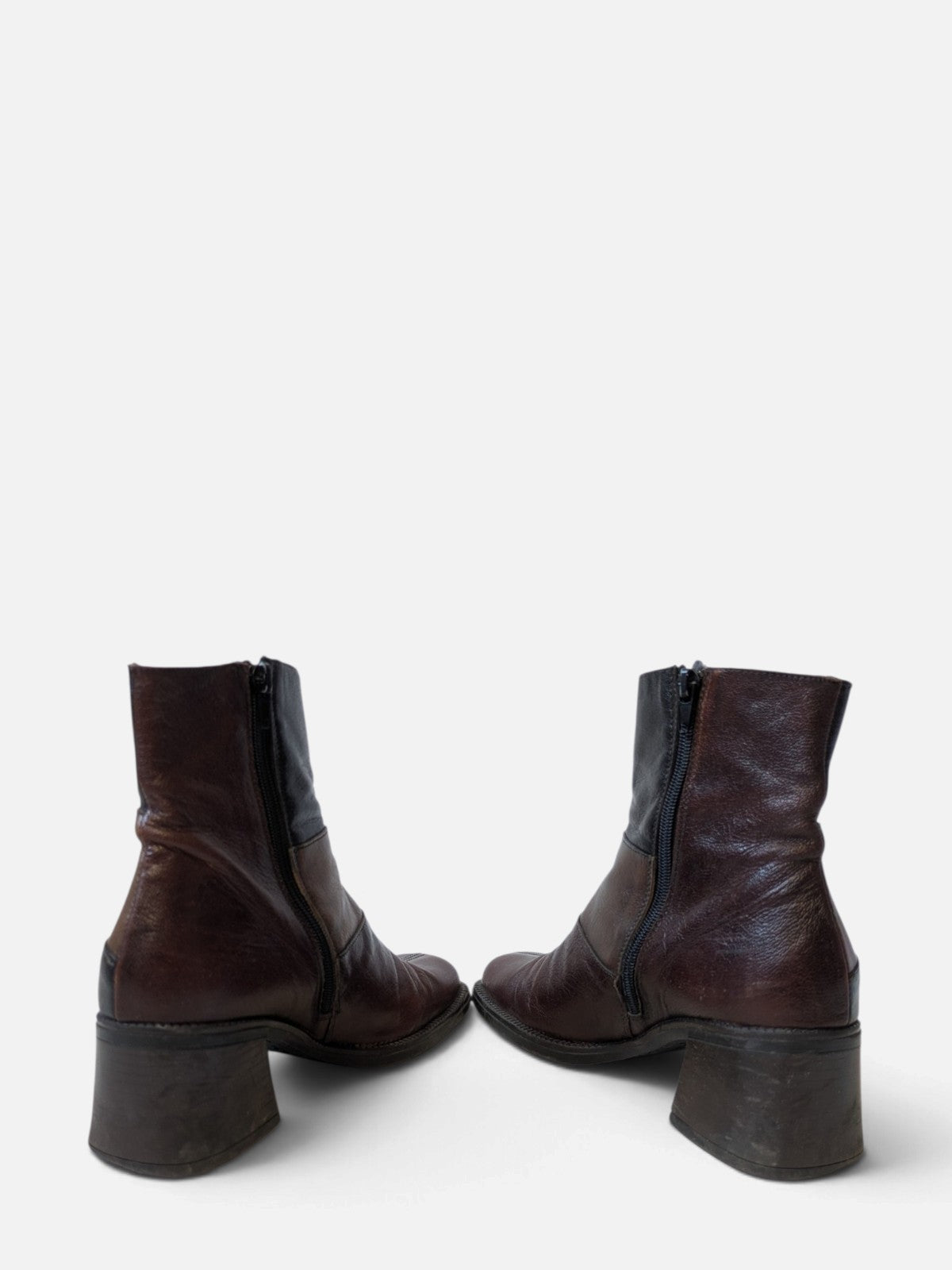 Patchwork leather ankle boots (90s)