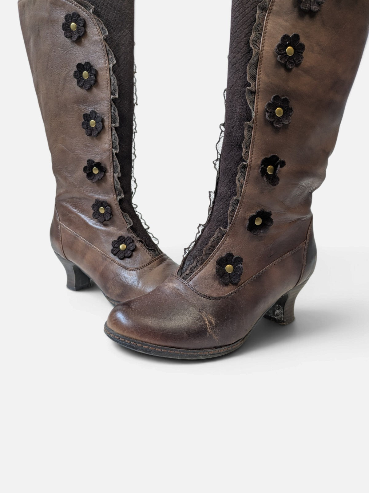 Victorian floral button high boots (2000s)