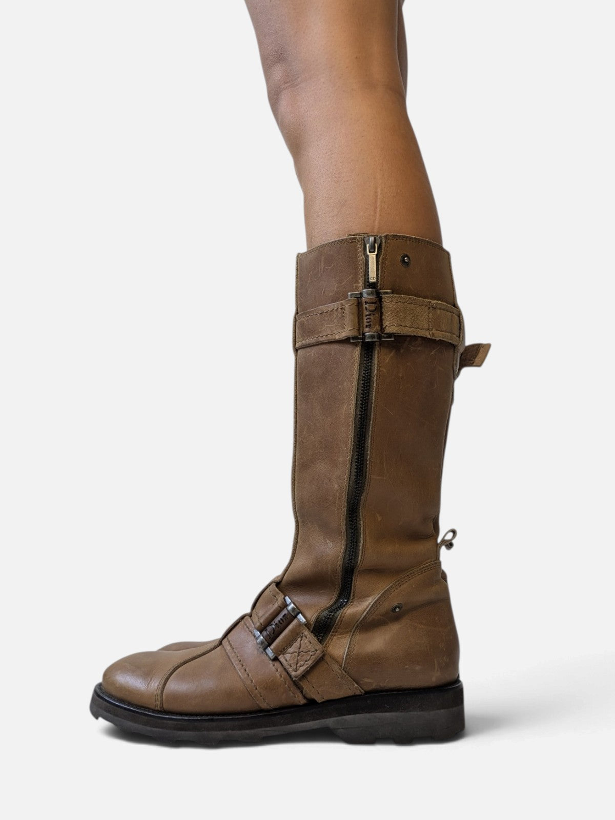 Christian Dior buckle biker boots (2000s/ John Galliano era)