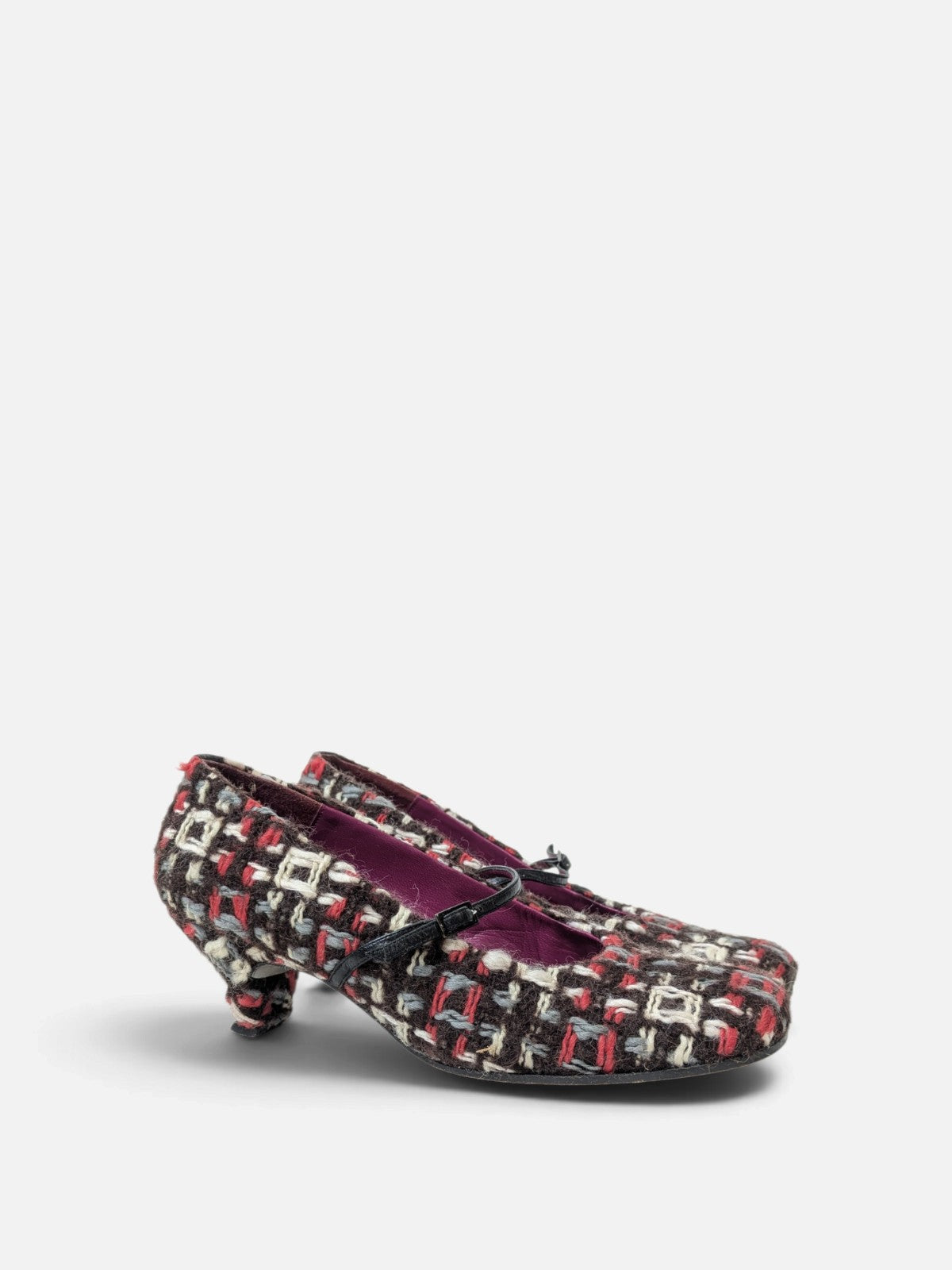 Muxart patterned heeled mary jane (90s)
