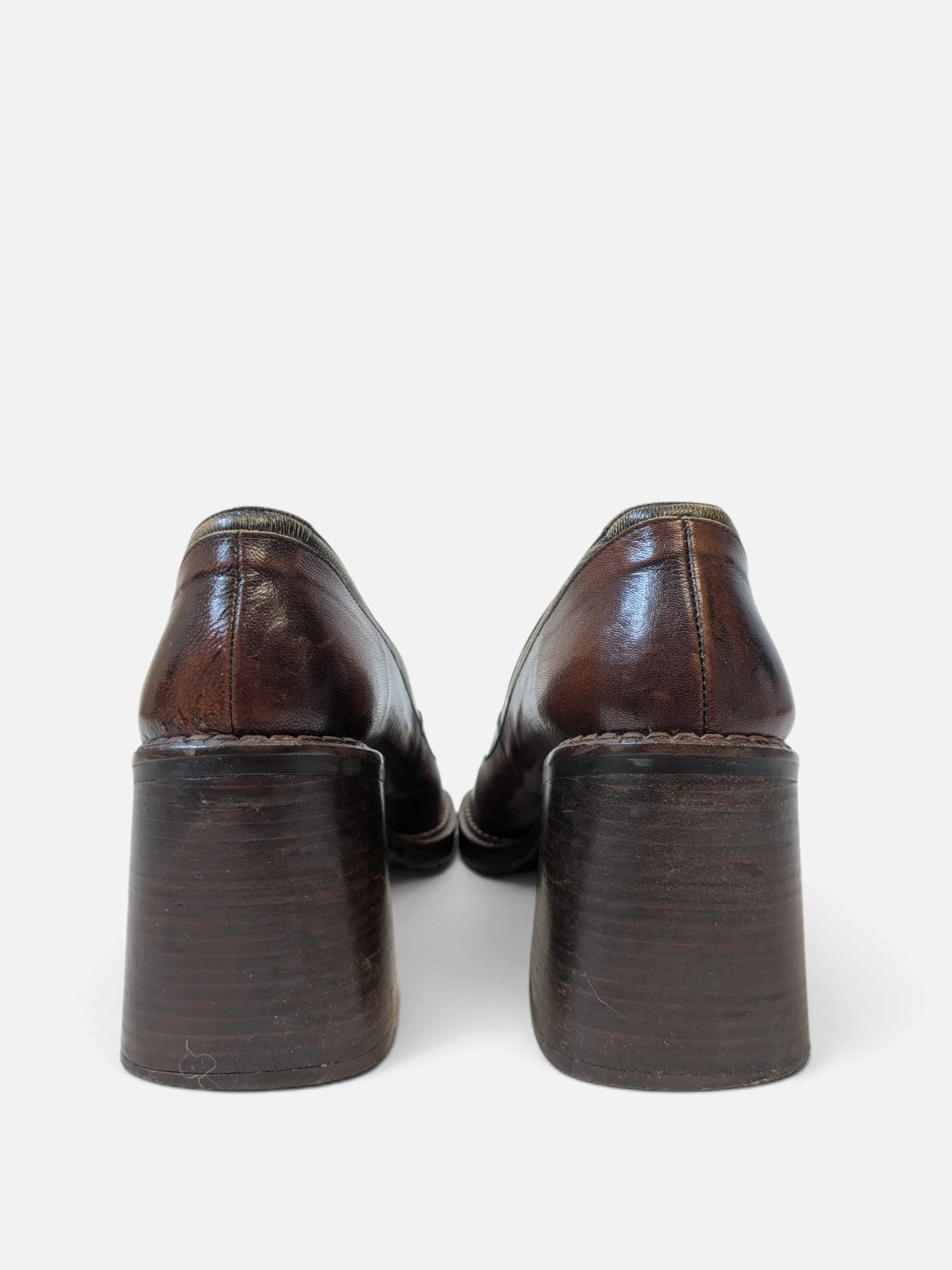 Two-tone block heel pumps (90s)