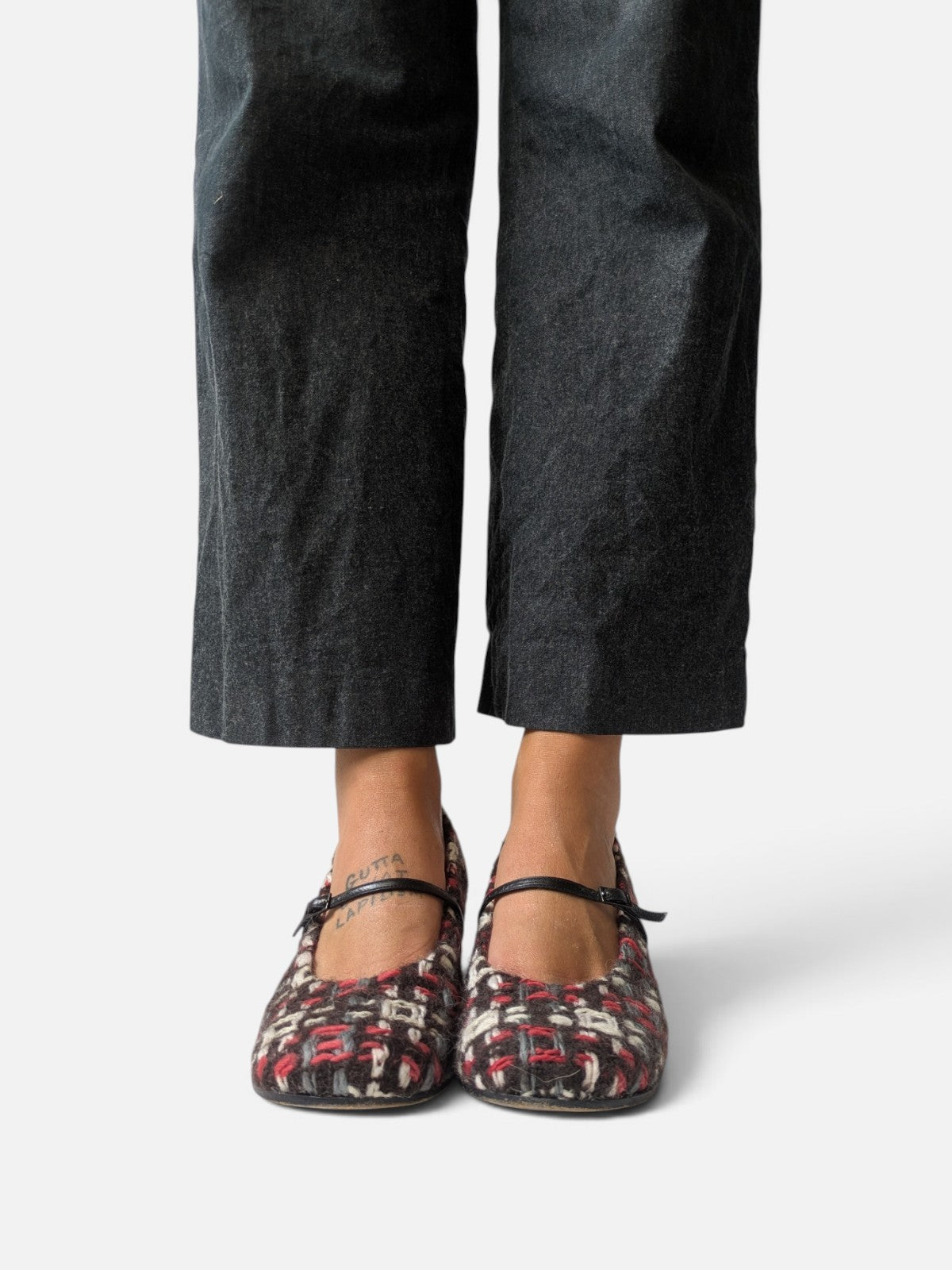 Muxart patterned heeled mary jane (90s)