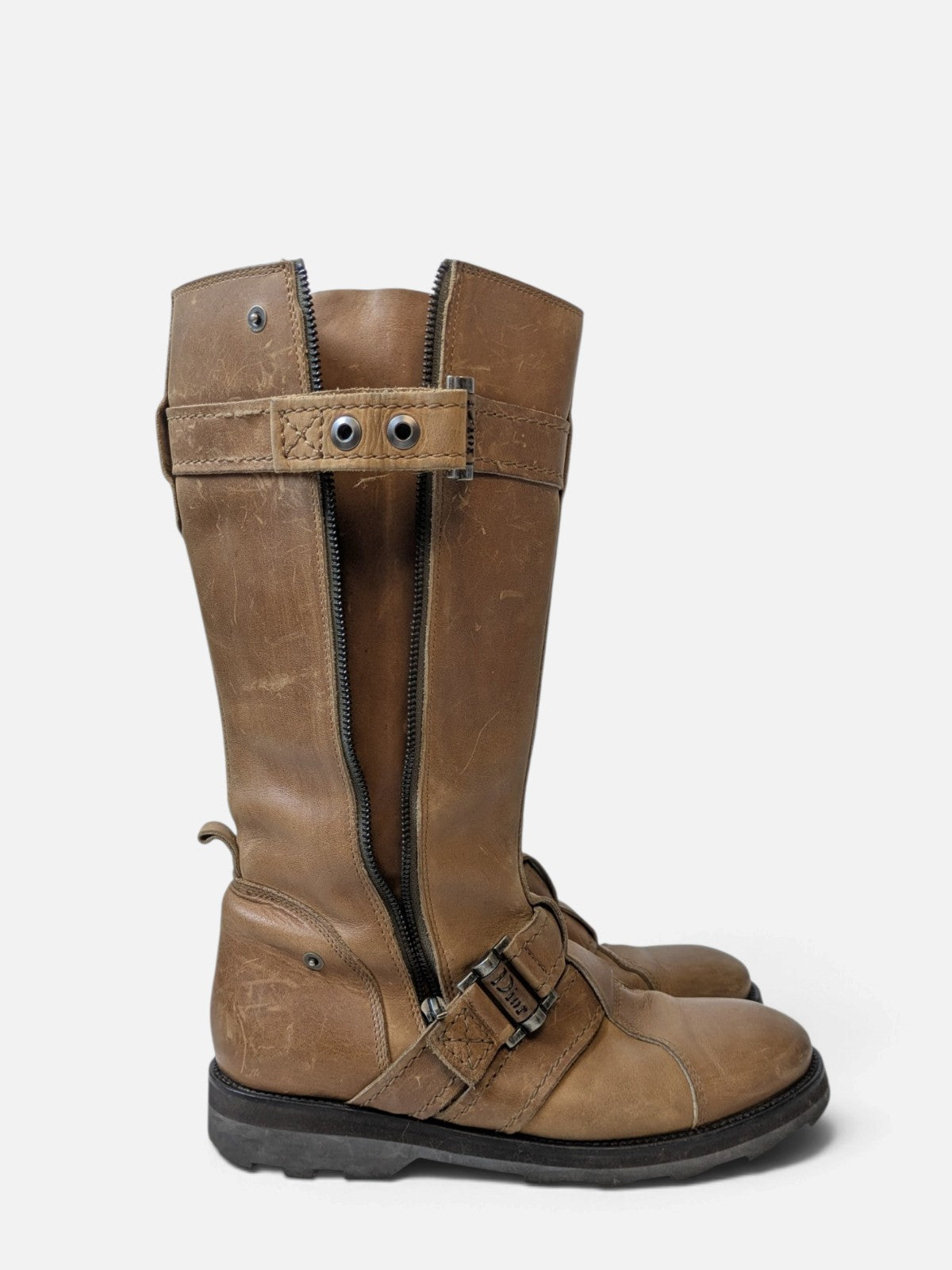 Christian Dior buckle biker boots (2000s/ John Galliano era)