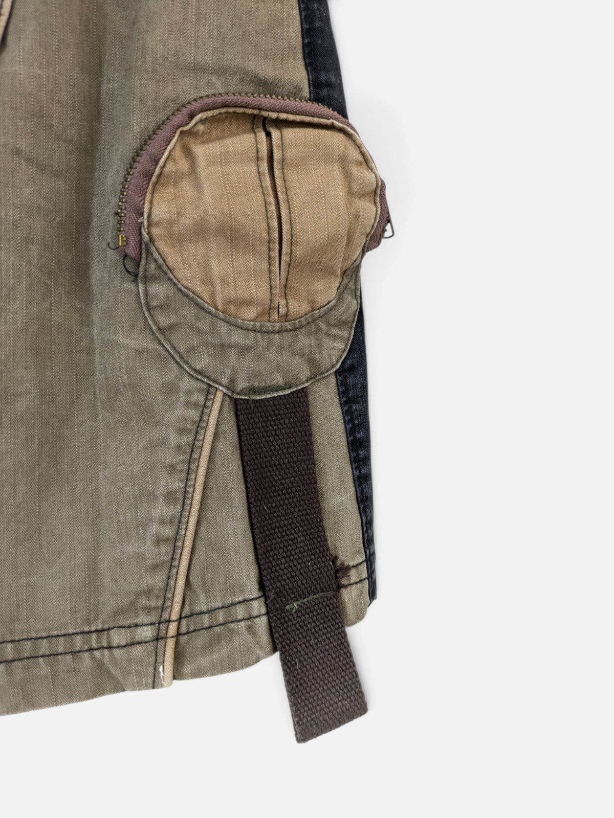 Patchwork colour-block mini skirt (2000s)