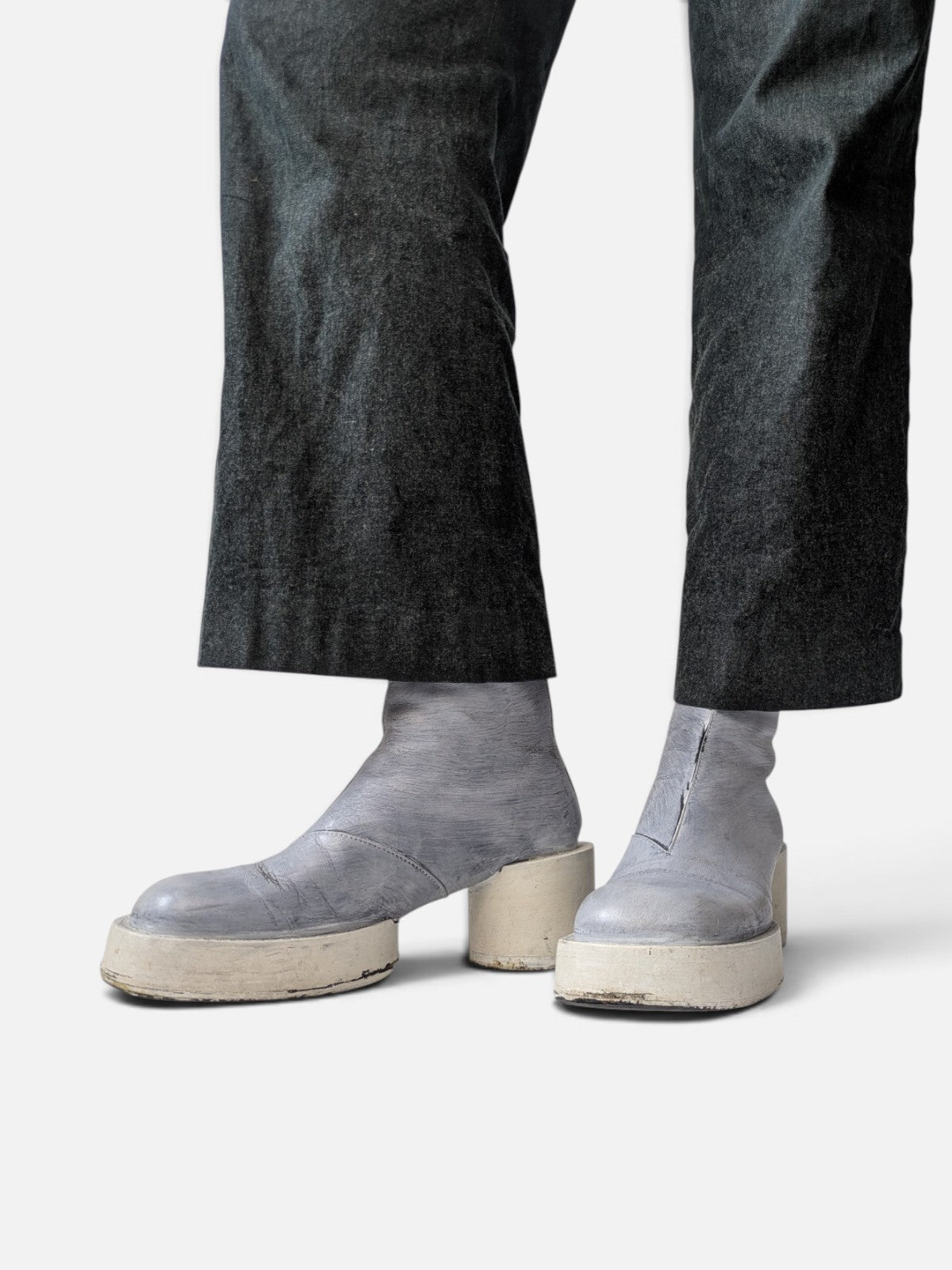 Maison Margiela bianchetto brushed leather boots (90s)