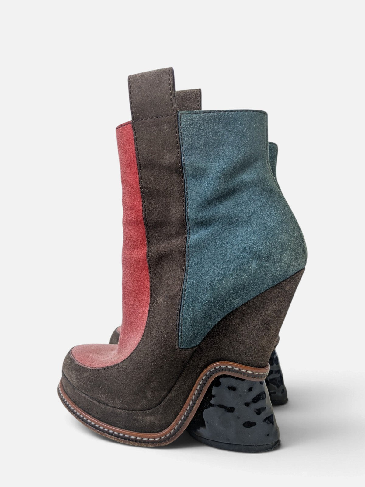 Fendi suede sculptural wedge boots (FW 2015)