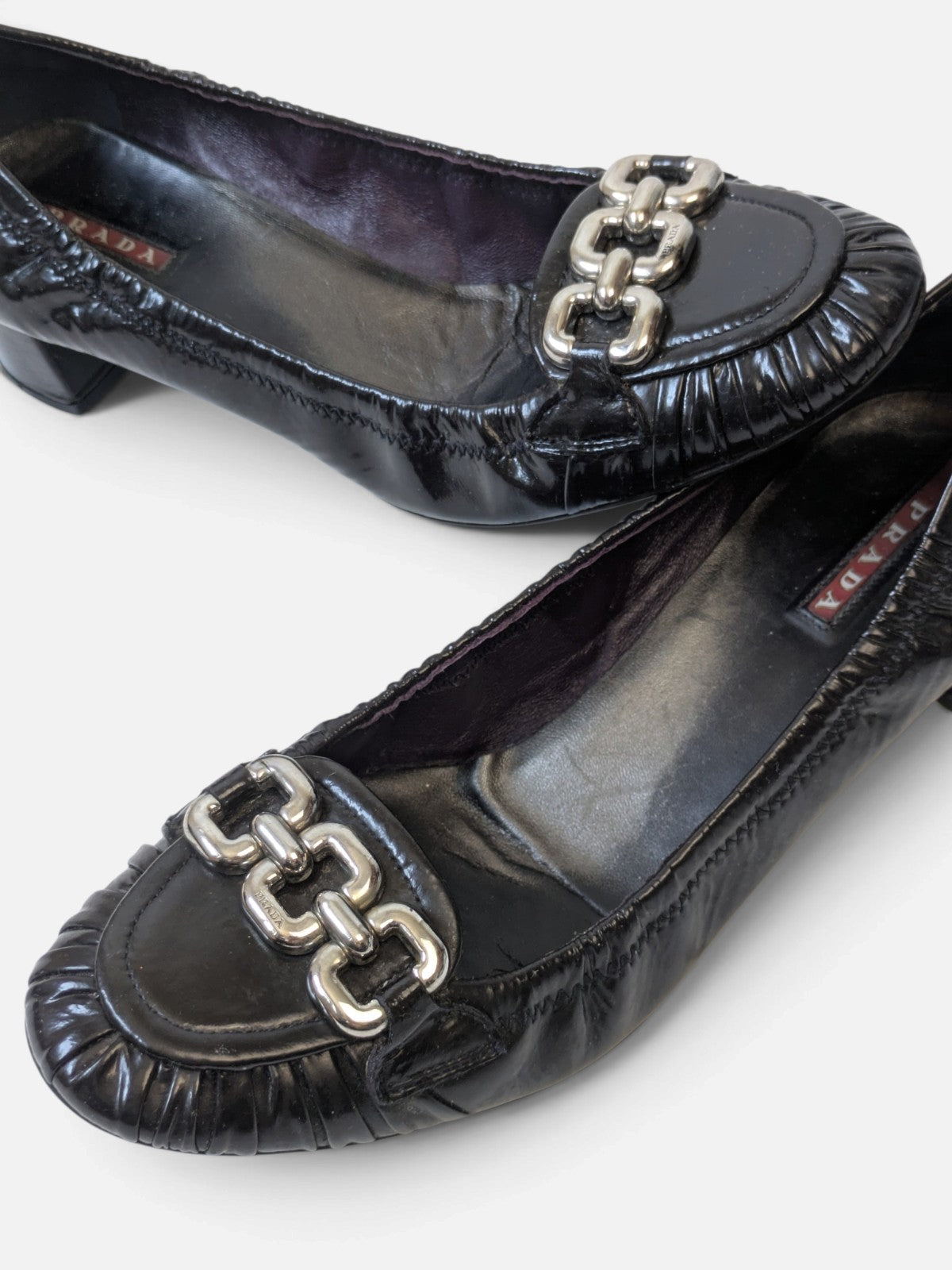 Prada chain-link loafer pumps (2000s)