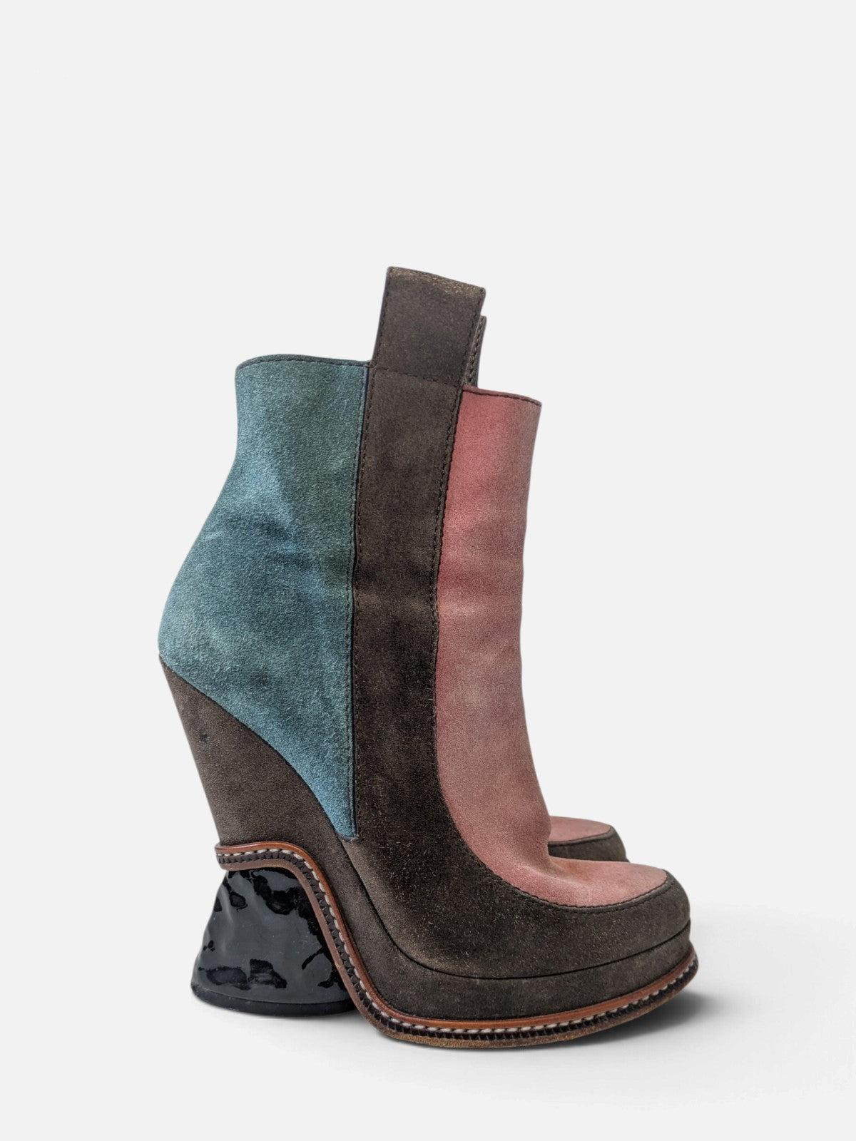 Fendi suede sculptural wedge boots (FW 2015)