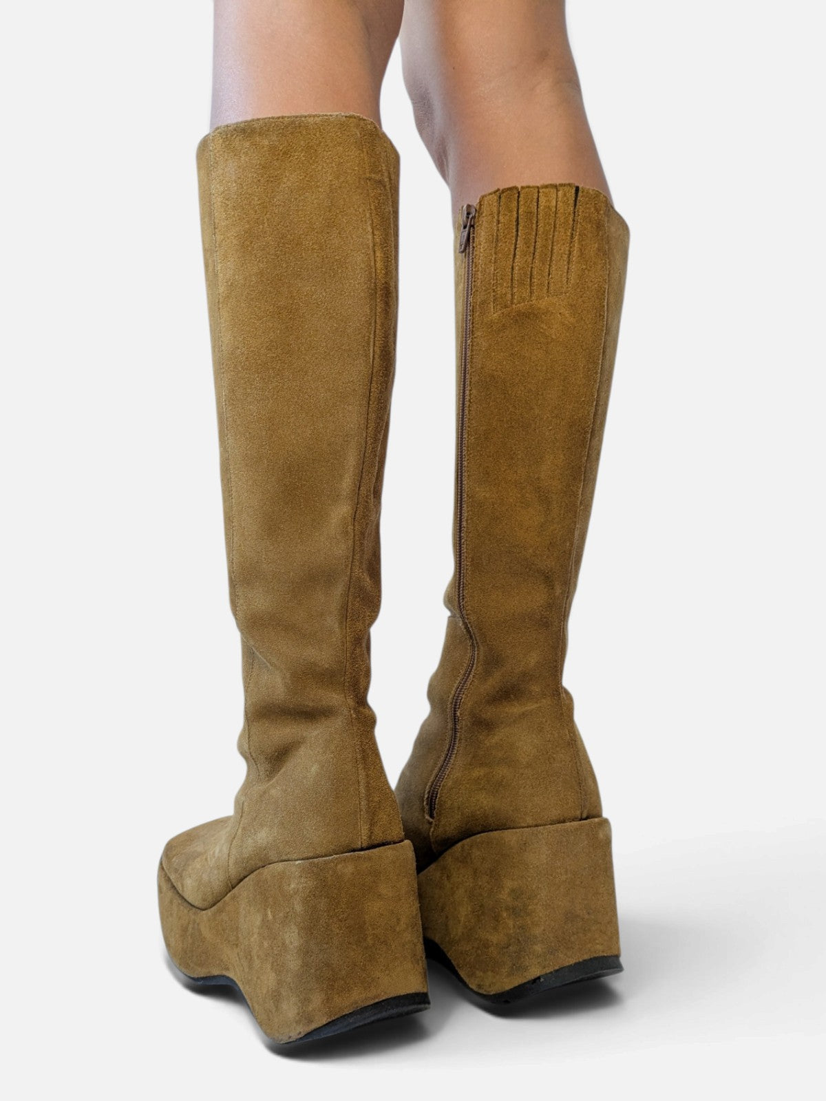 Luichiny suede platform wedge boots (90s)