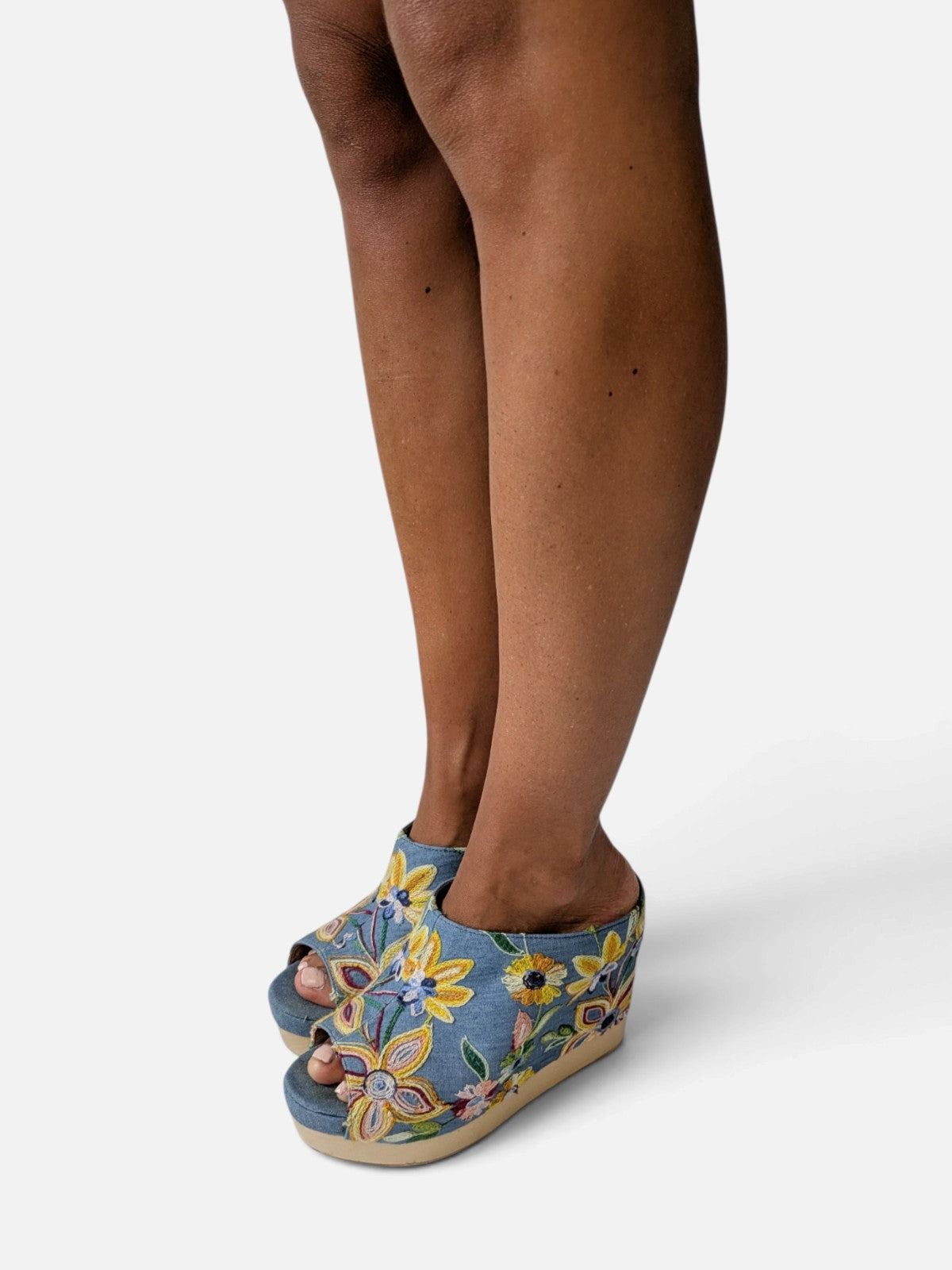 Jeffrey Campbell embroidered wedge clogs (90s)