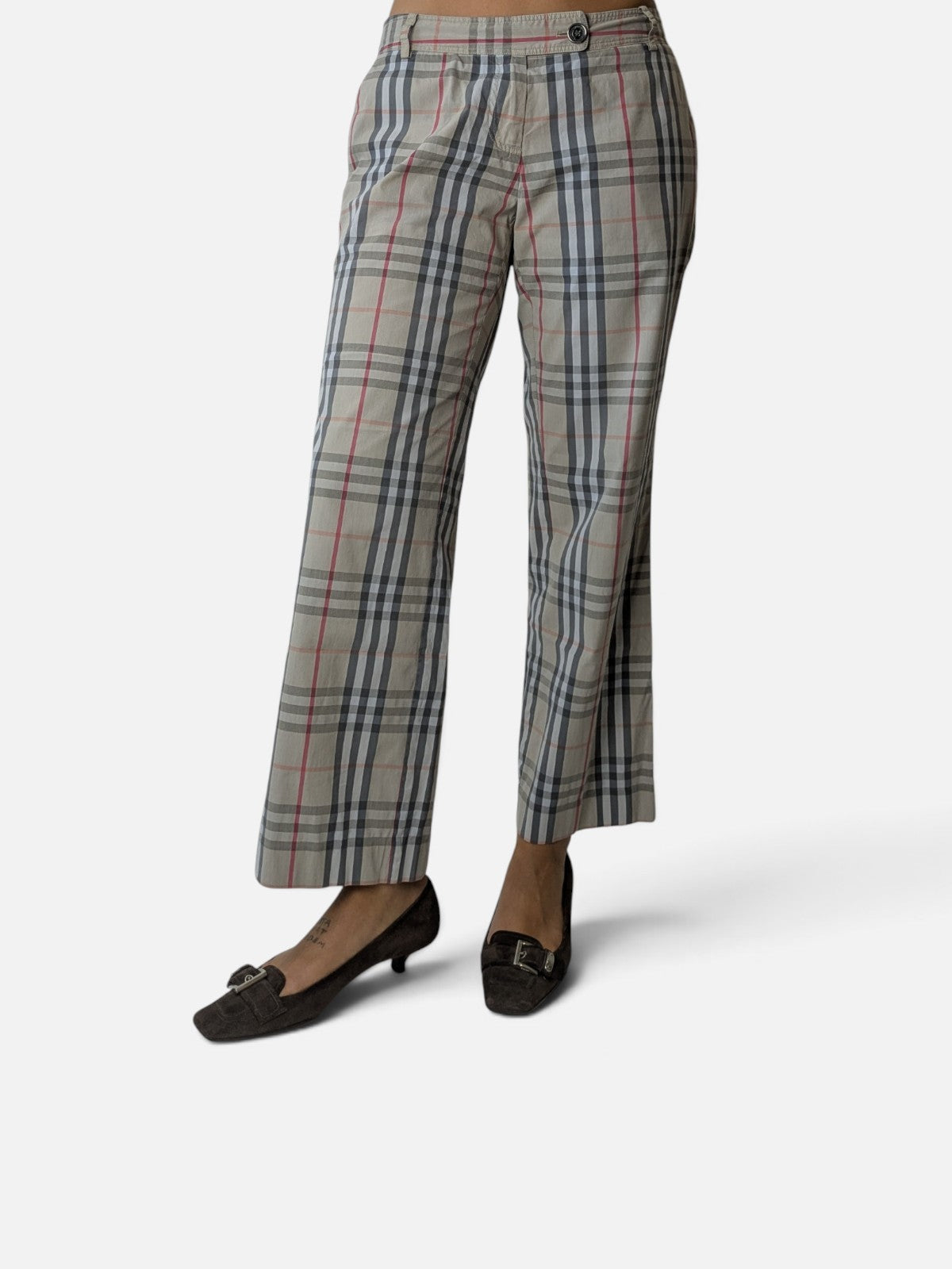 Burberry beige nova check pants (2000s)
