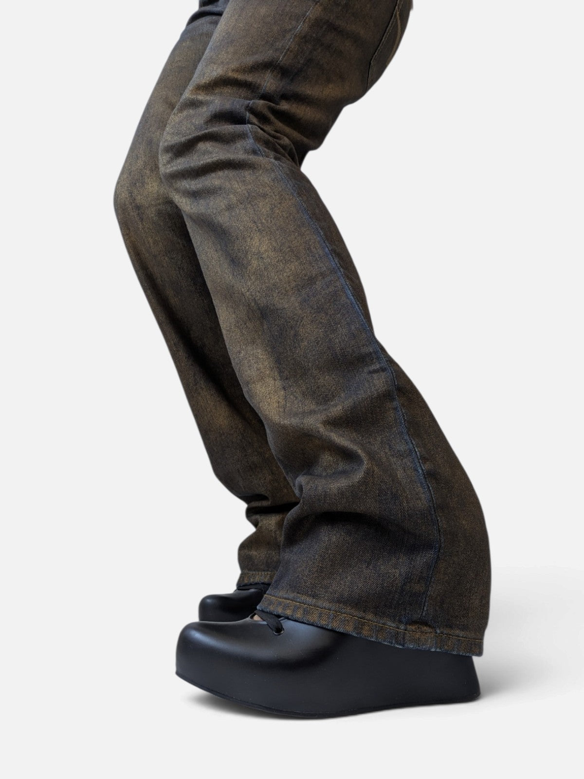 Replay coated gold denim bootcut jeans (2000s deadstock, new with tag)
