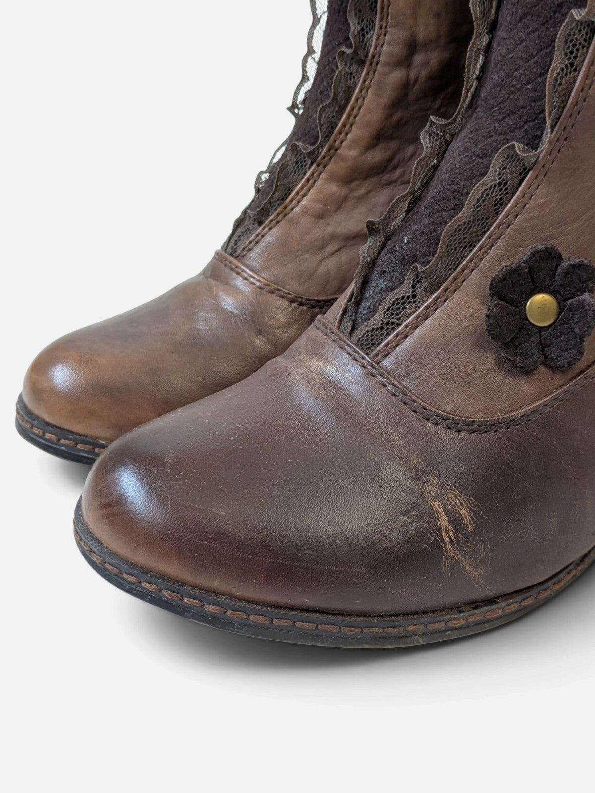 Victorian floral button high boots (2000s)