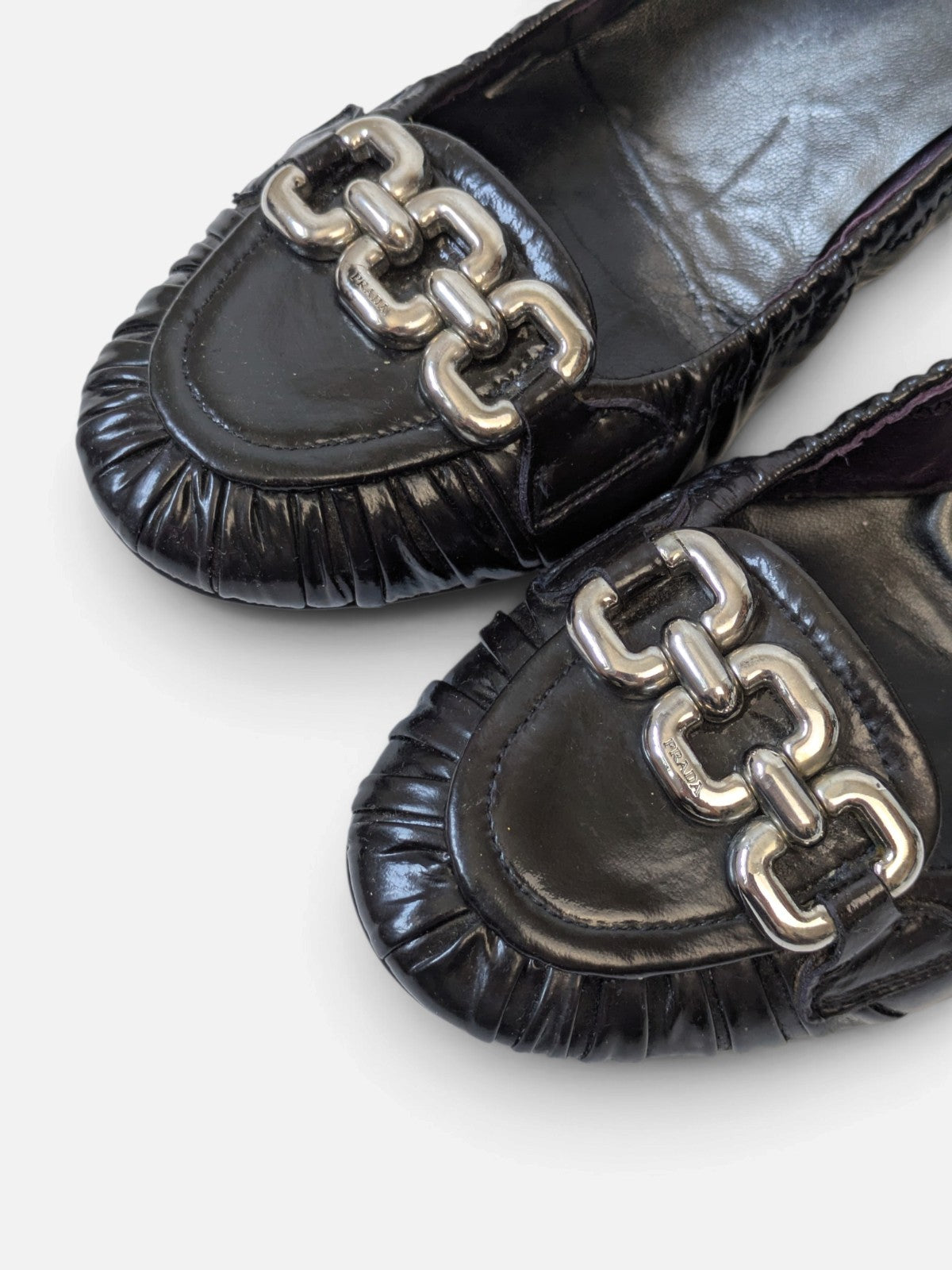 Prada chain-link loafer pumps (2000s)