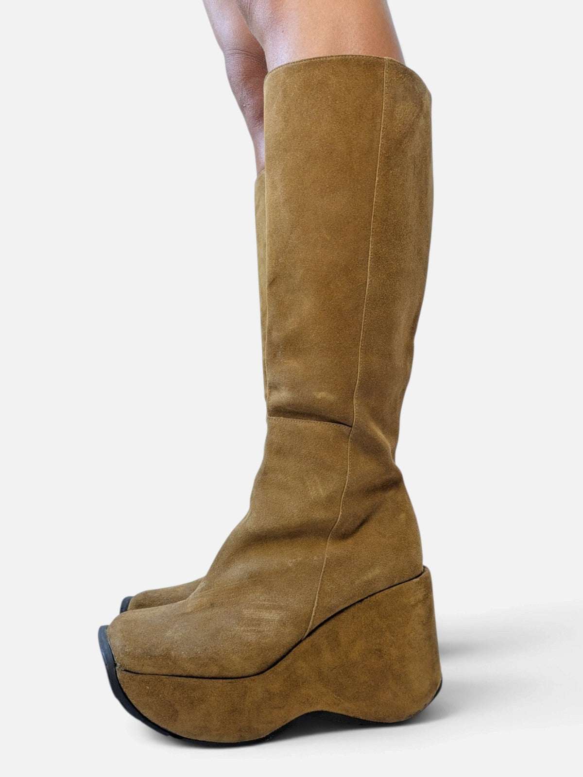 Luichiny suede platform wedge boots (90s)