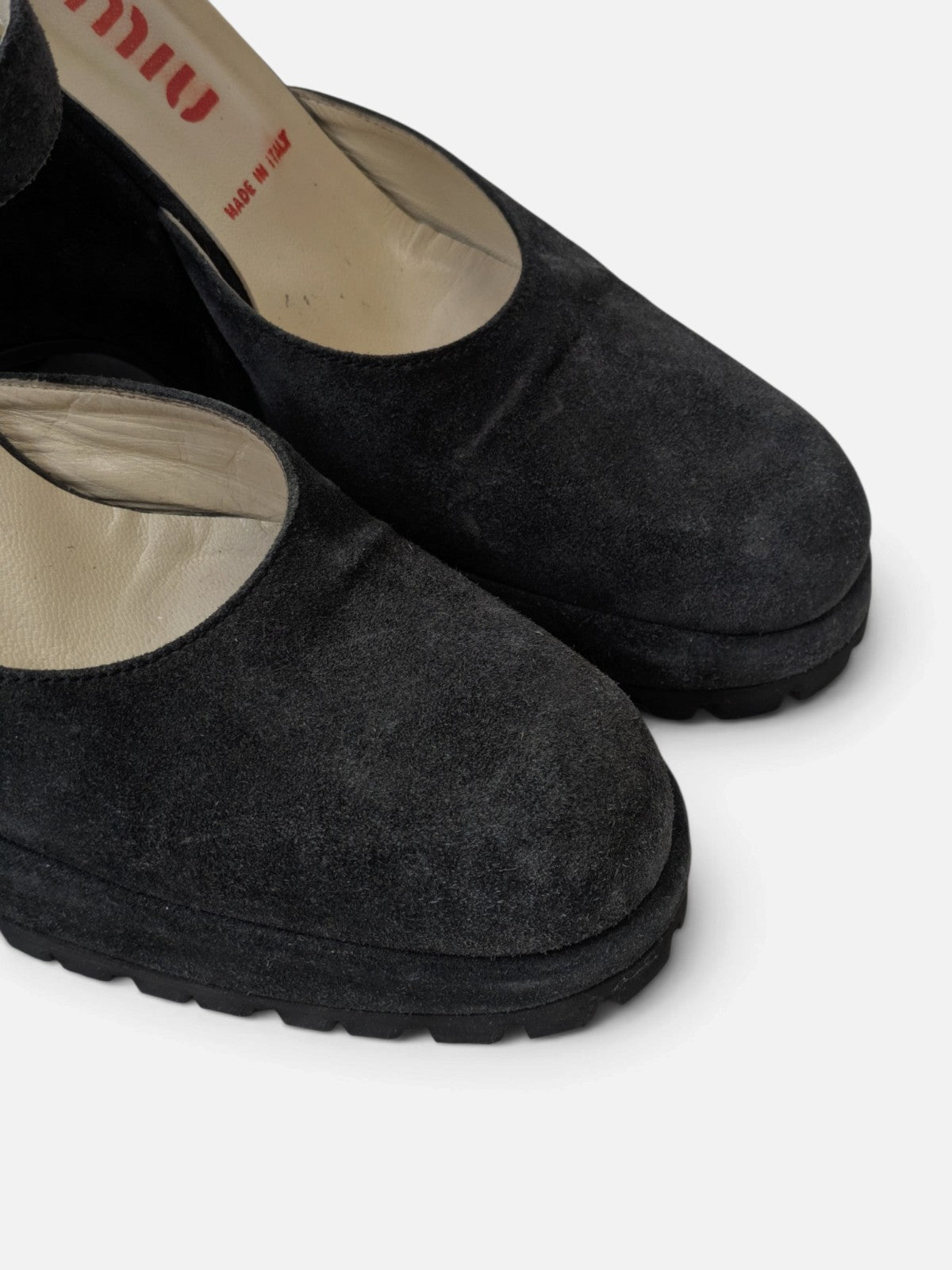 Miu Miu suede lug sole wedge Mary Janes (2000s)