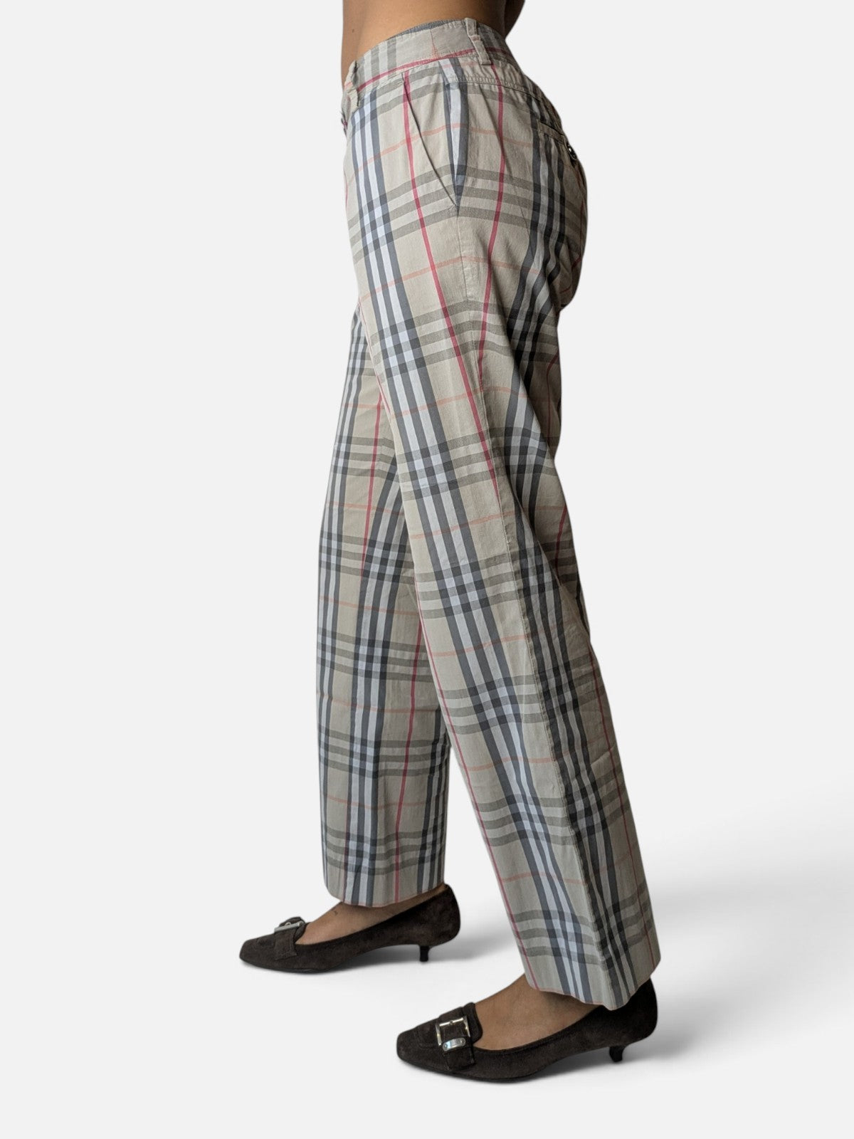 Burberry beige nova check pants (2000s)