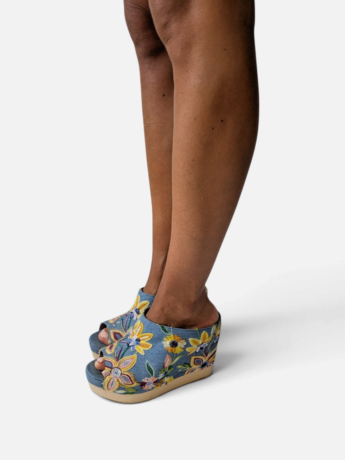 Jeffrey Campbell embroidered wedge clogs (90s)
