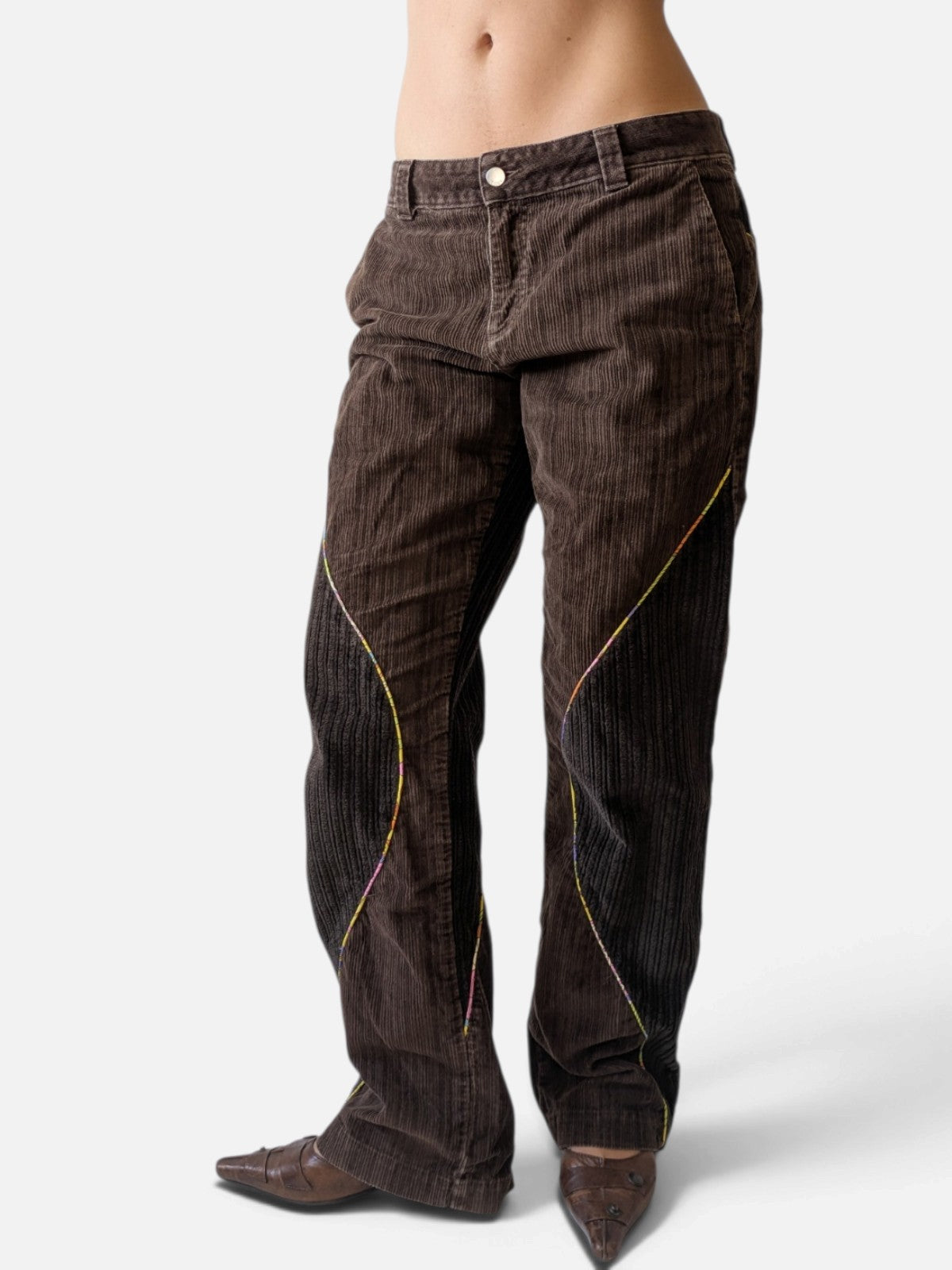 Miss Sixty two-tone corduroy trousers (2000s)