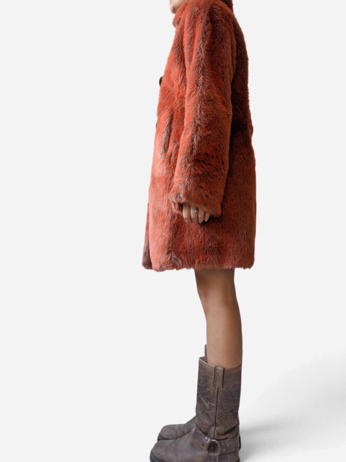 Fiorucci faux fur buckle coat (2000s)