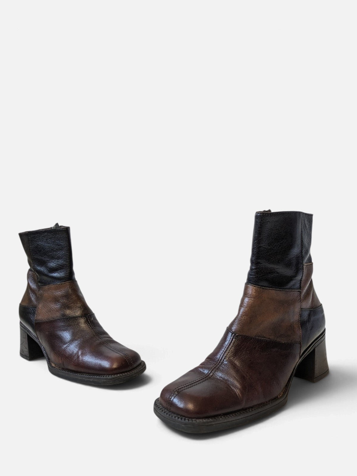 Patchwork leather ankle boots (90s)
