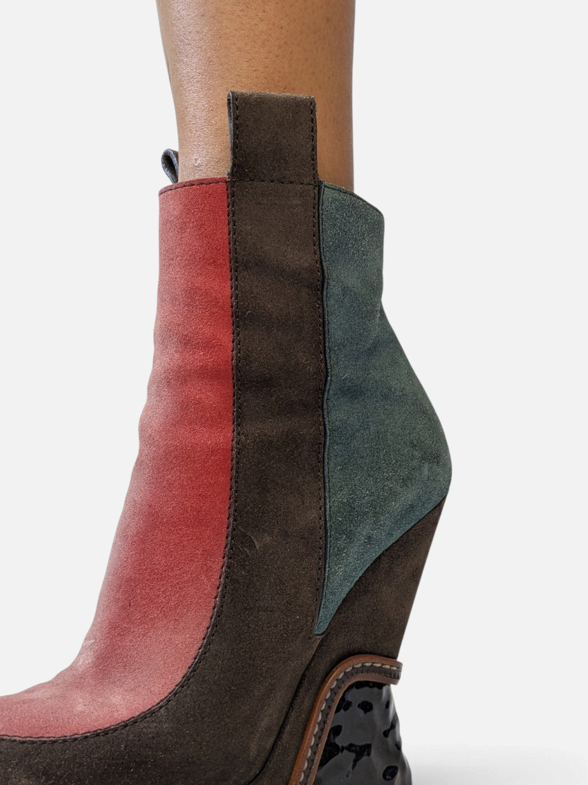 Fendi suede sculptural wedge boots (FW 2015)