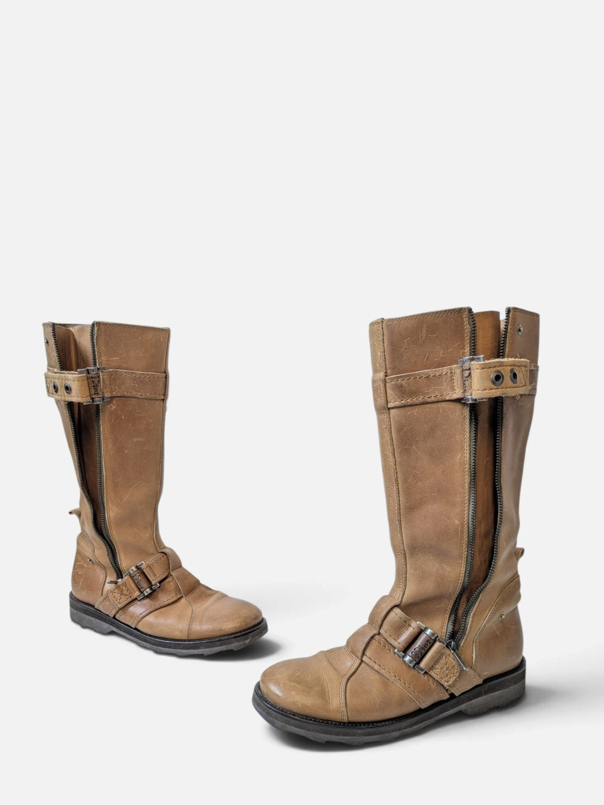 Christian Dior buckle biker boots (2000s/ John Galliano era)
