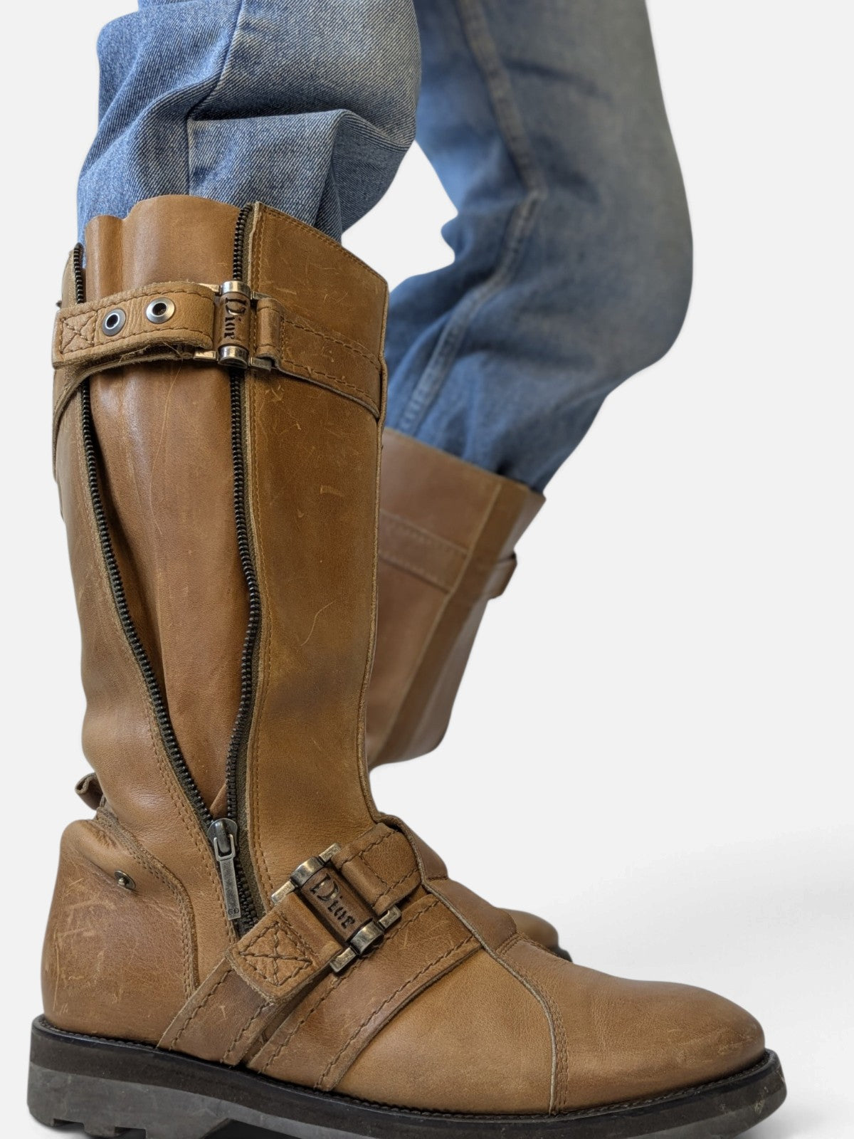 Christian Dior buckle biker boots (2000s/ John Galliano era)