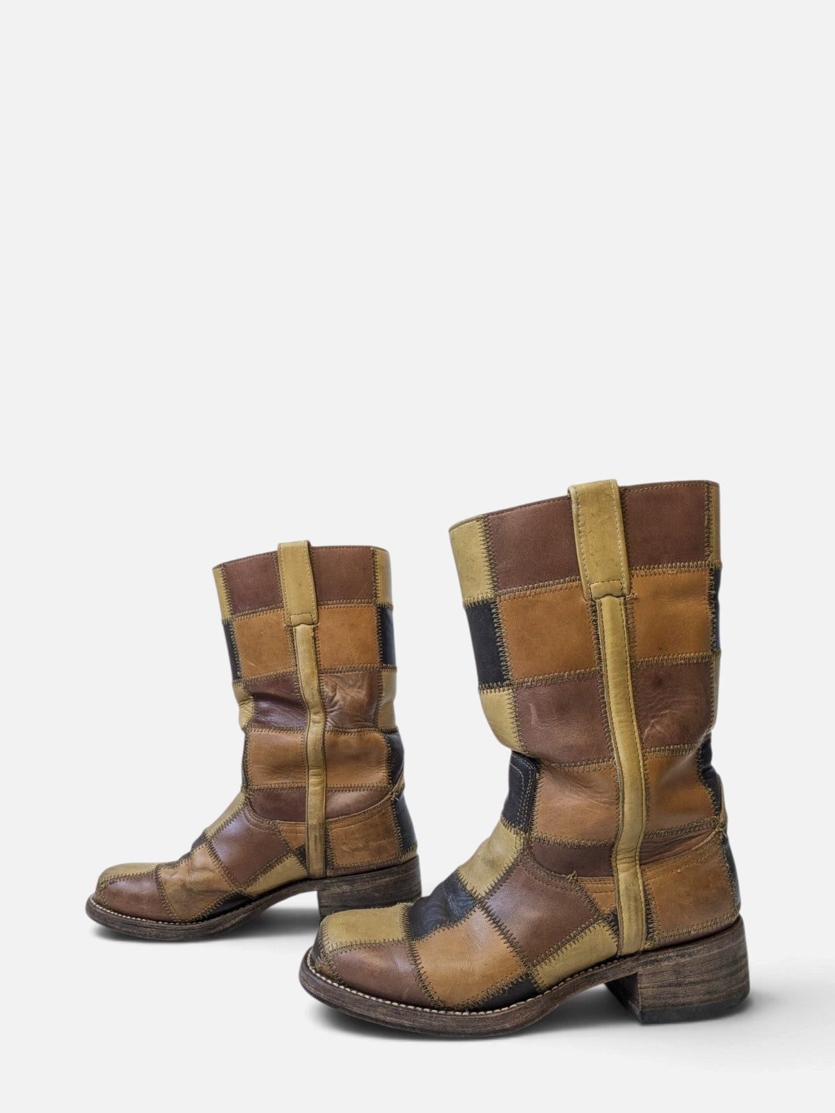 Checkered patchwork boots by Sendra for Dr. Adams (90s)