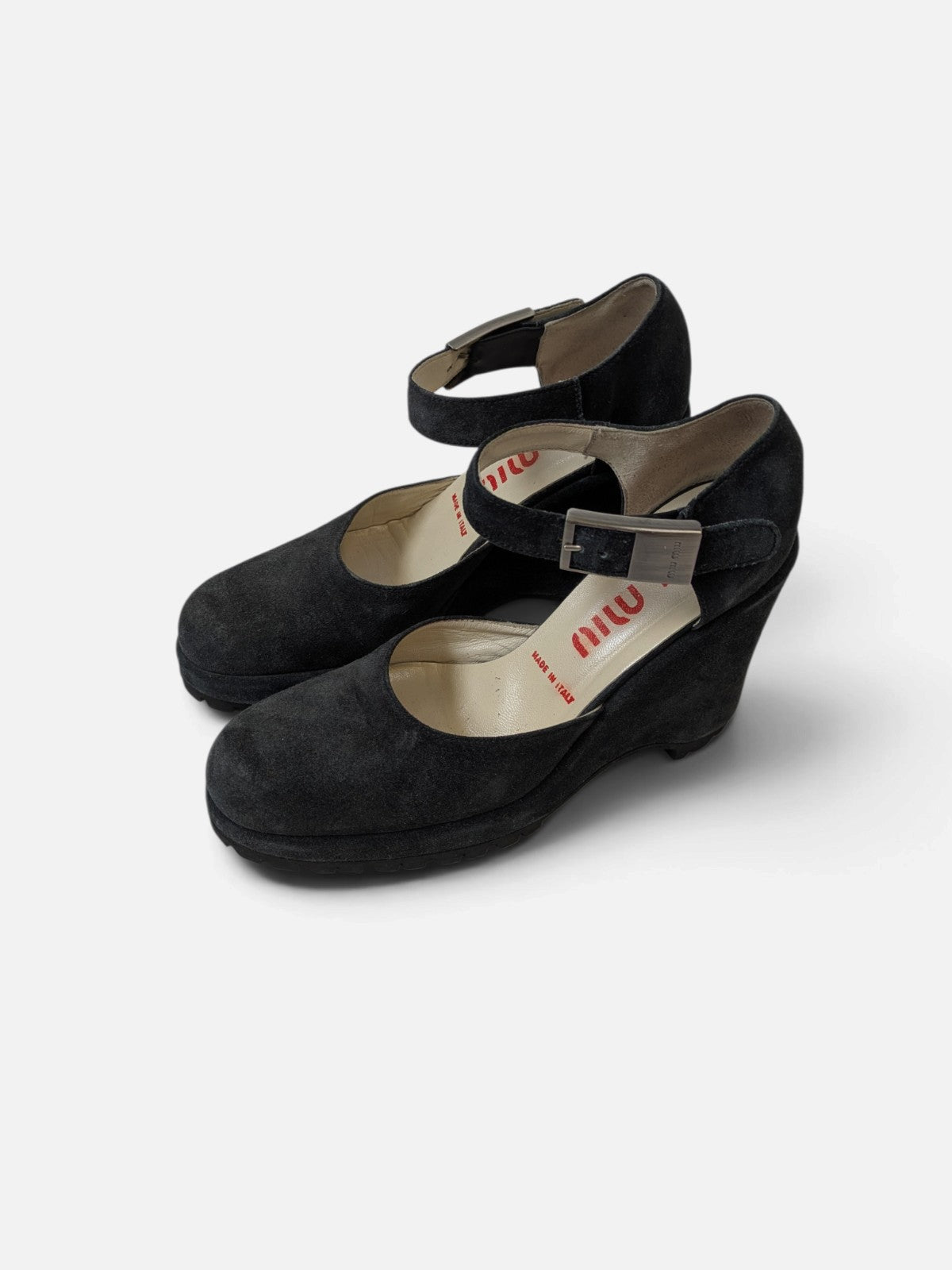 Miu Miu suede lug sole wedge Mary Janes (2000s)